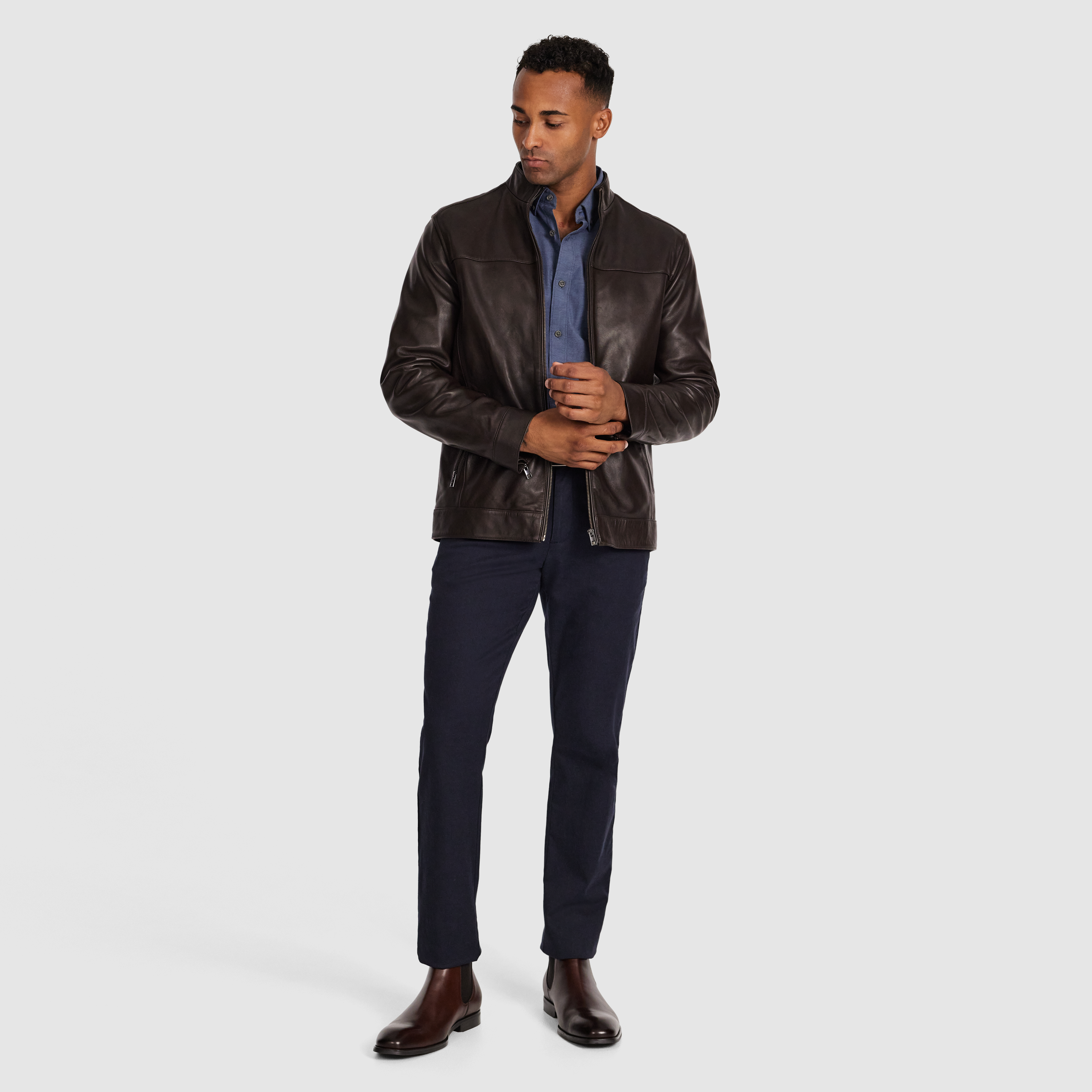 Chocolate Denton Leather Jacket
