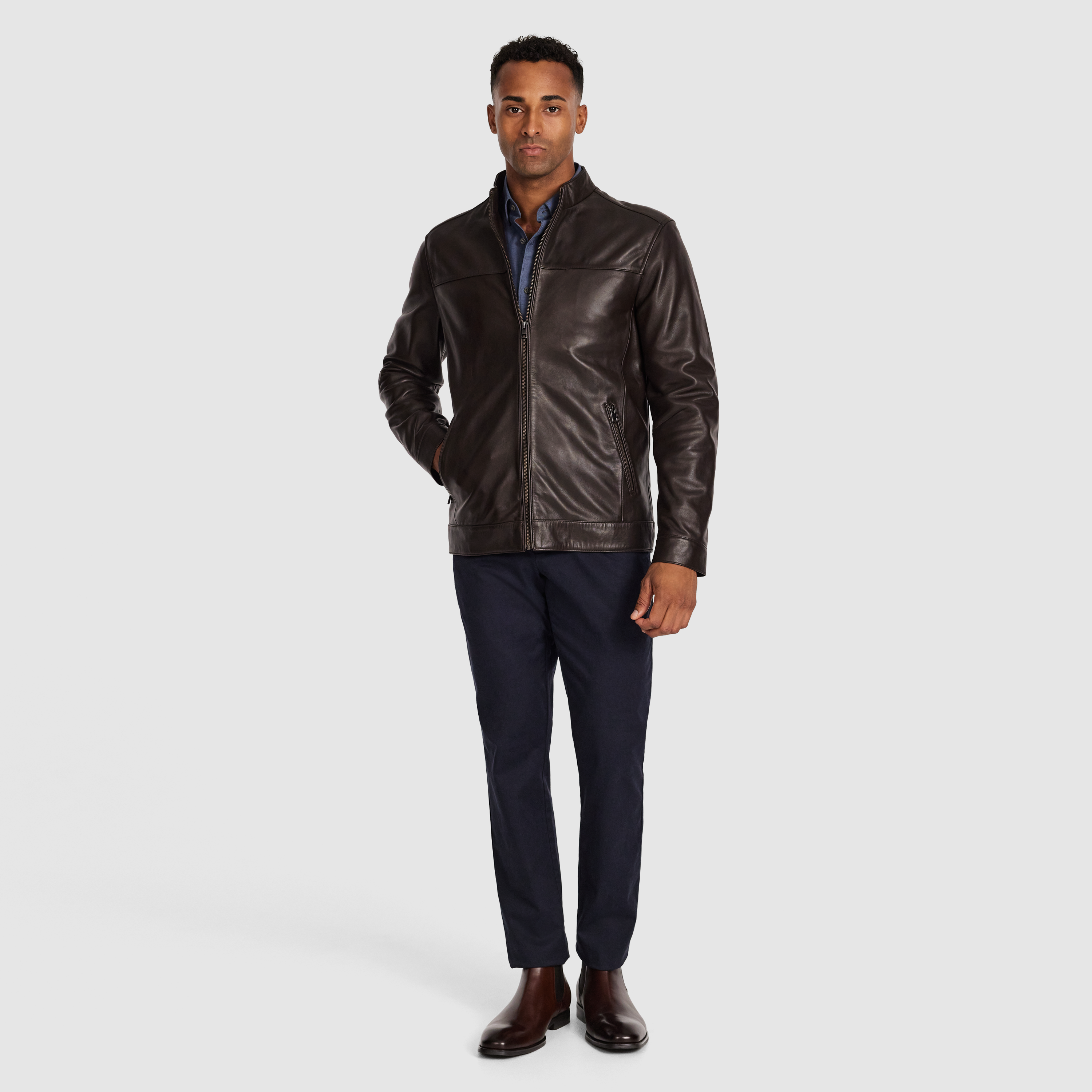 Chocolate Denton Leather Jacket