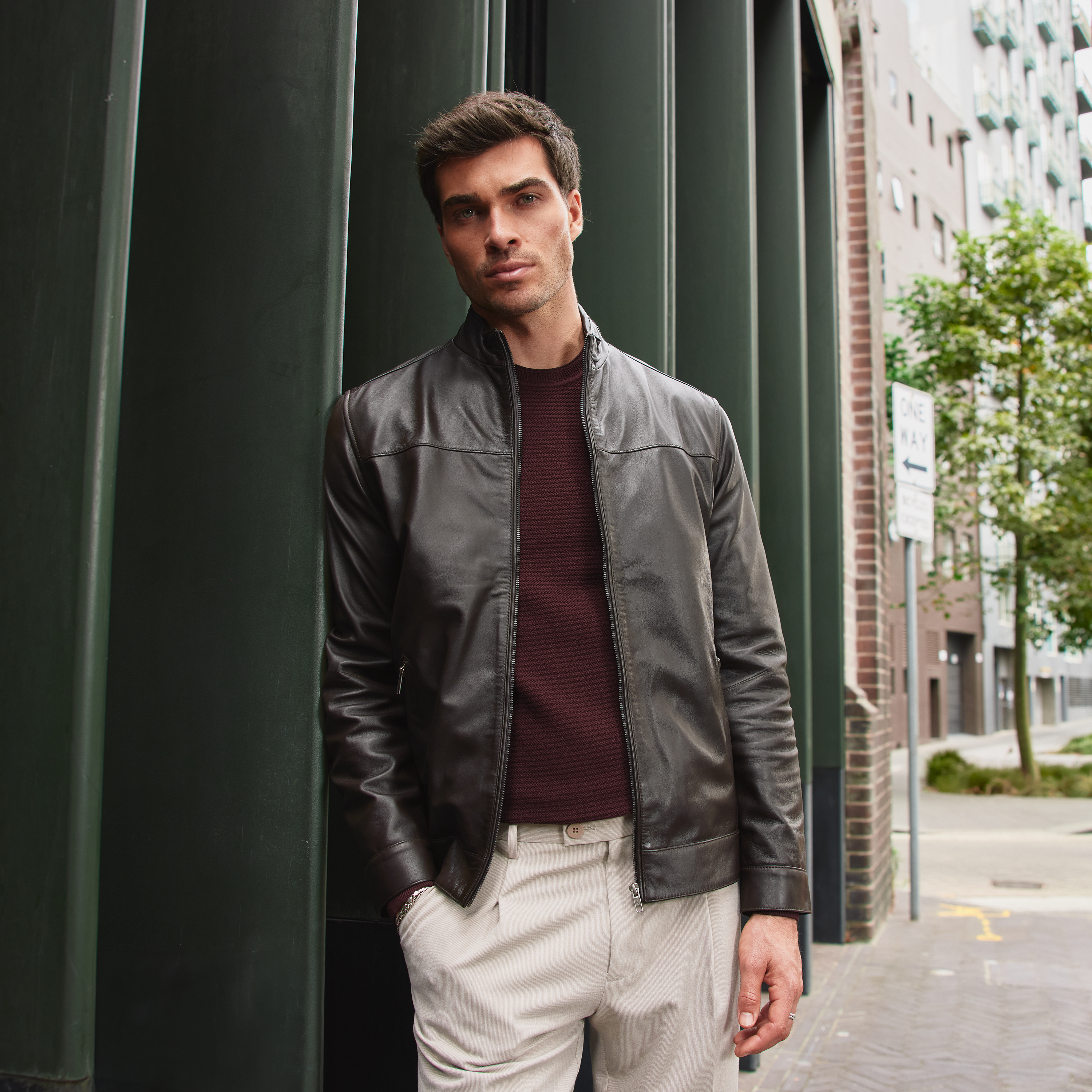 Chocolate Denton Leather Jacket