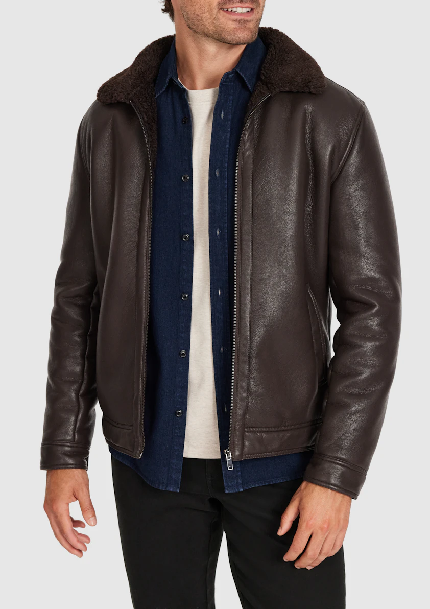 Mocha Dayle Shearling Jacket