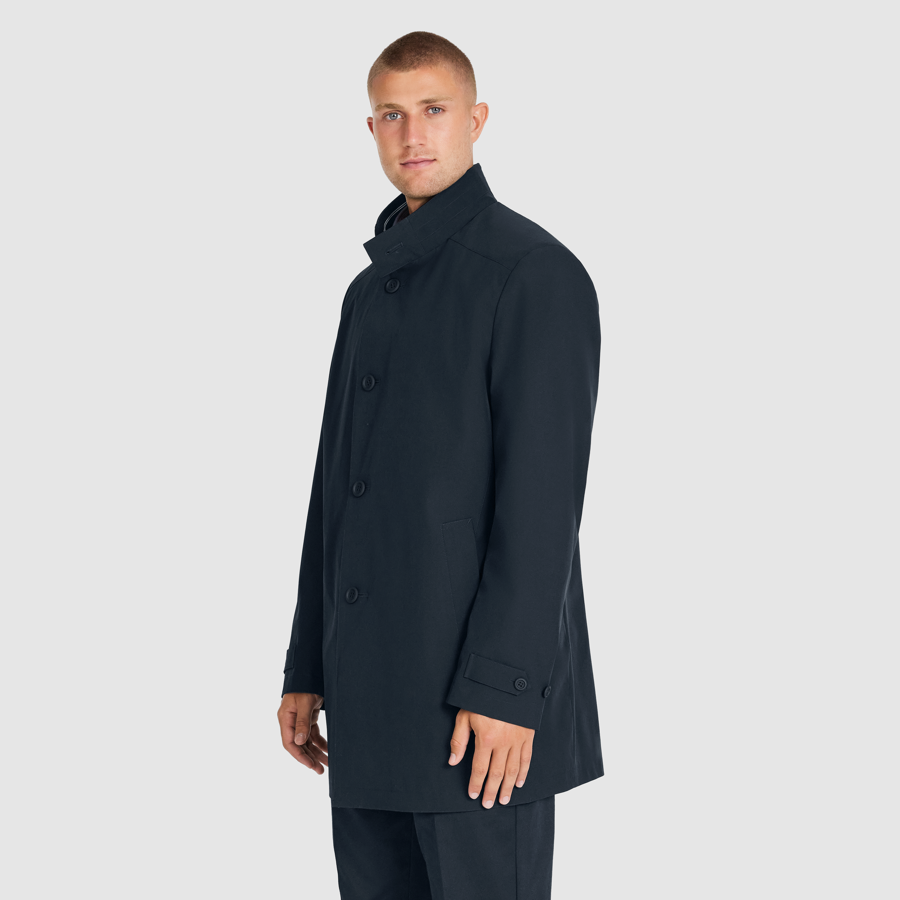 Navy Lazar Tech Coat
