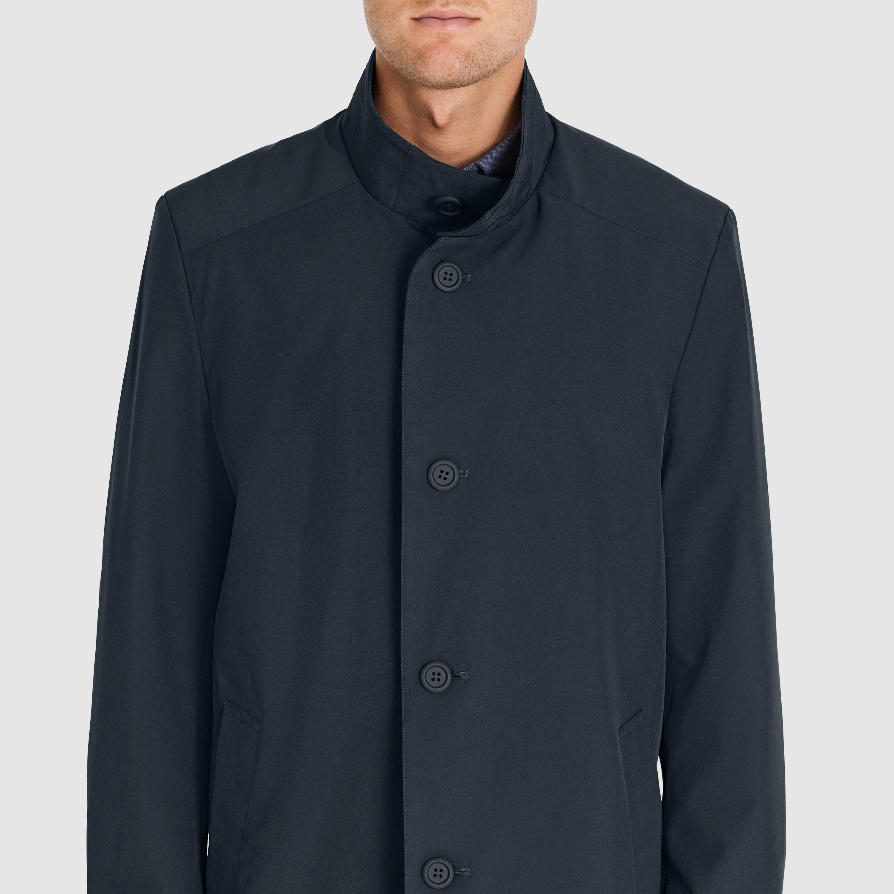 Navy Lazar Tech Coat
