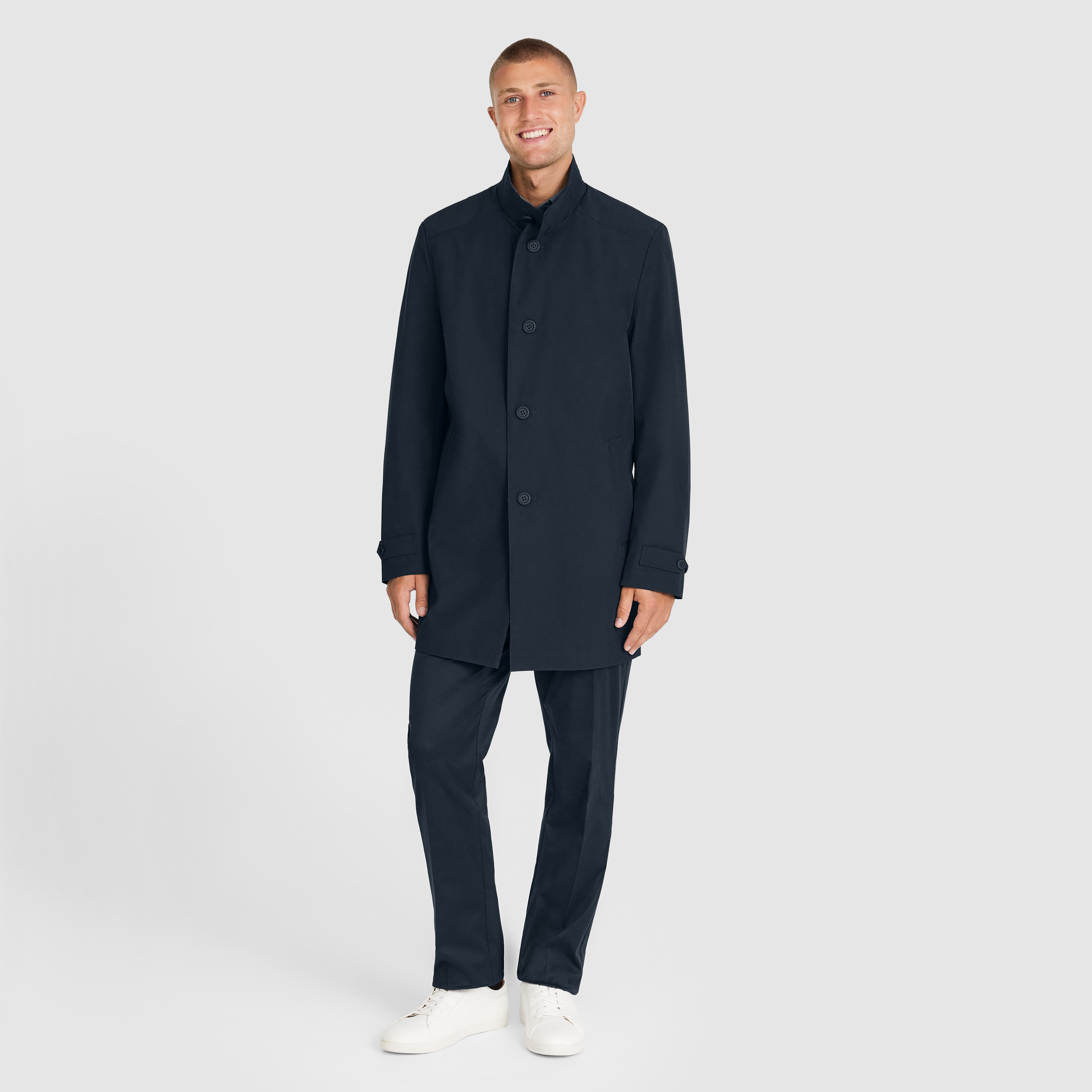 Navy Lazar Tech Coat
