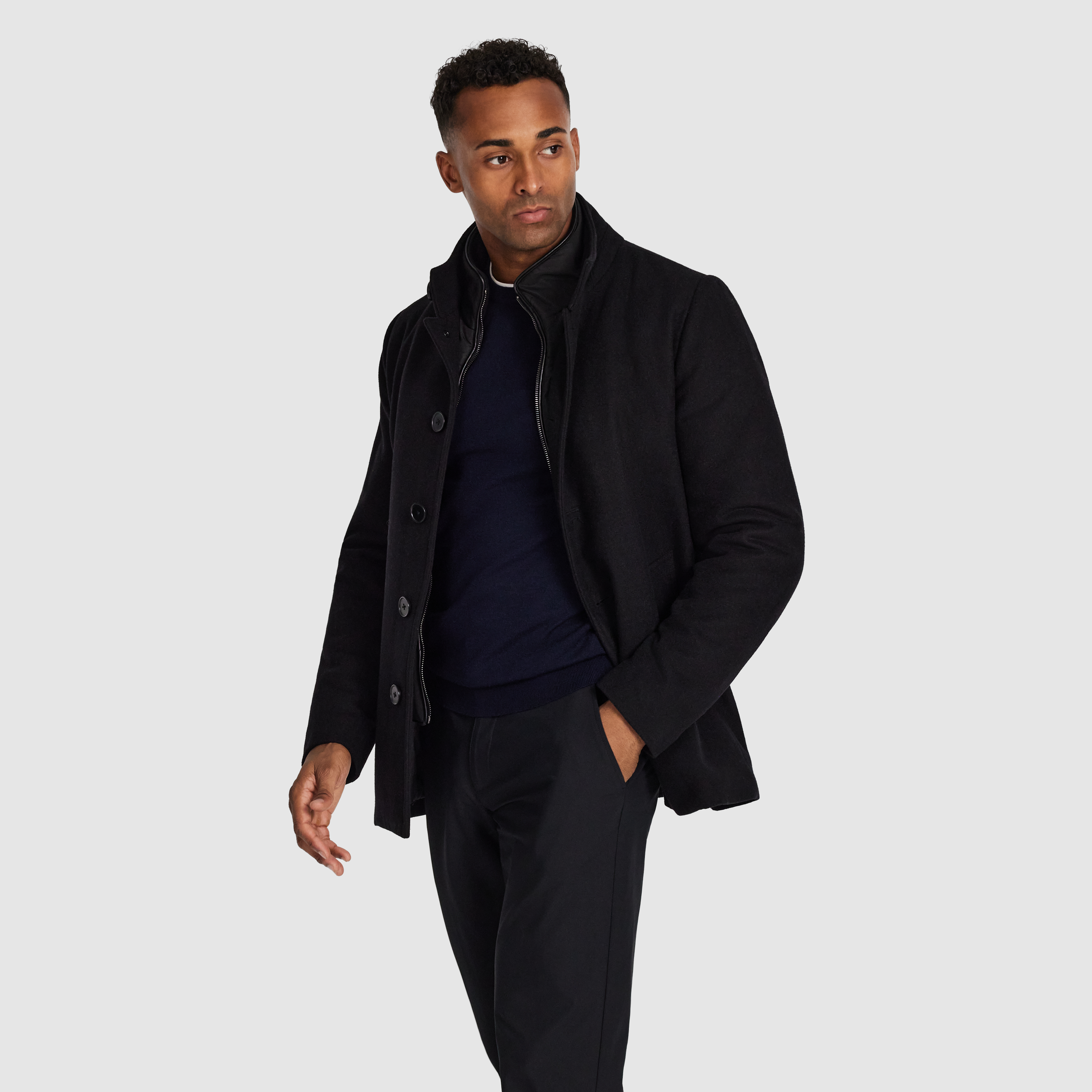 Black Bastian Wool Coat
