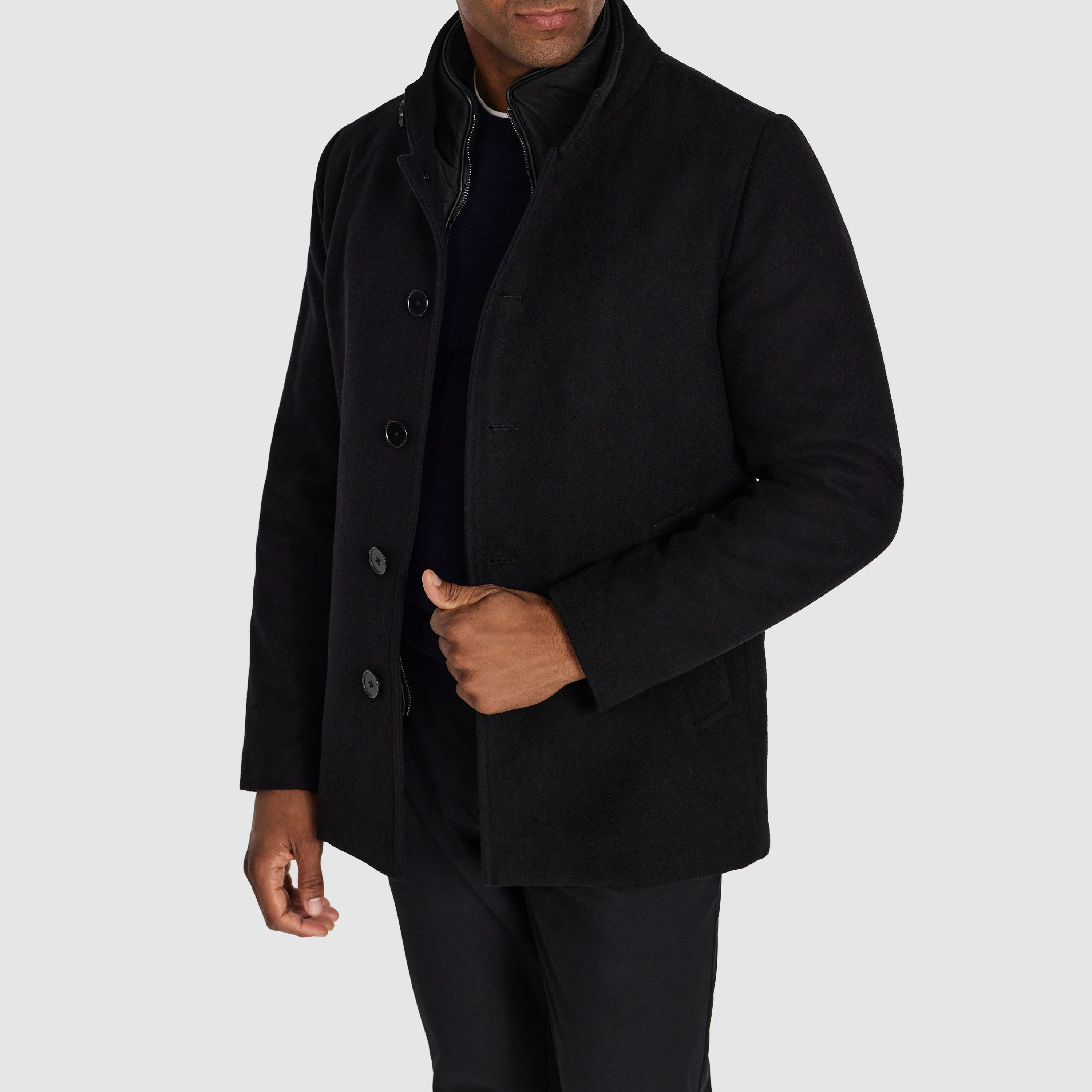 Black Bastian Wool Coat