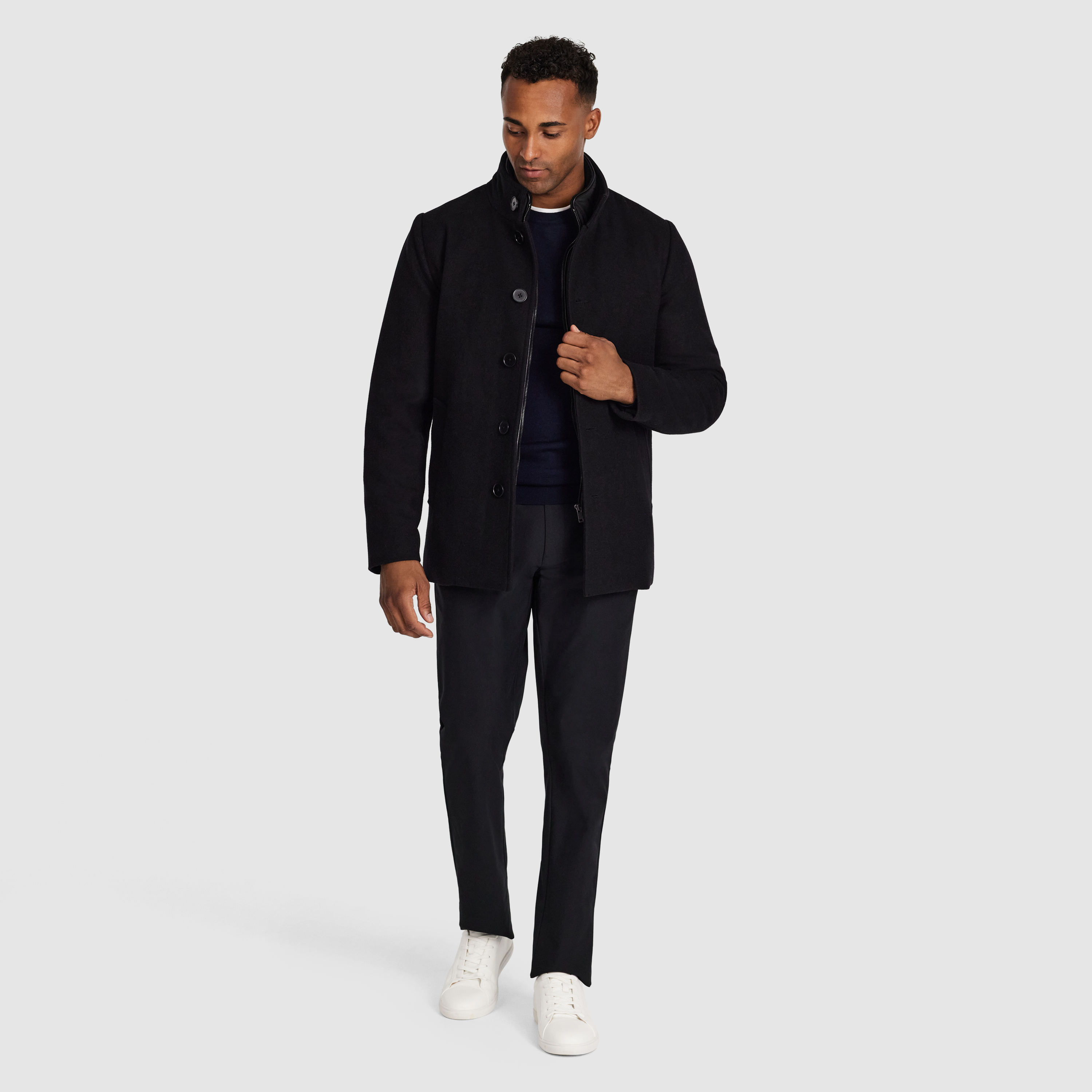 Black Bastian Wool Coat