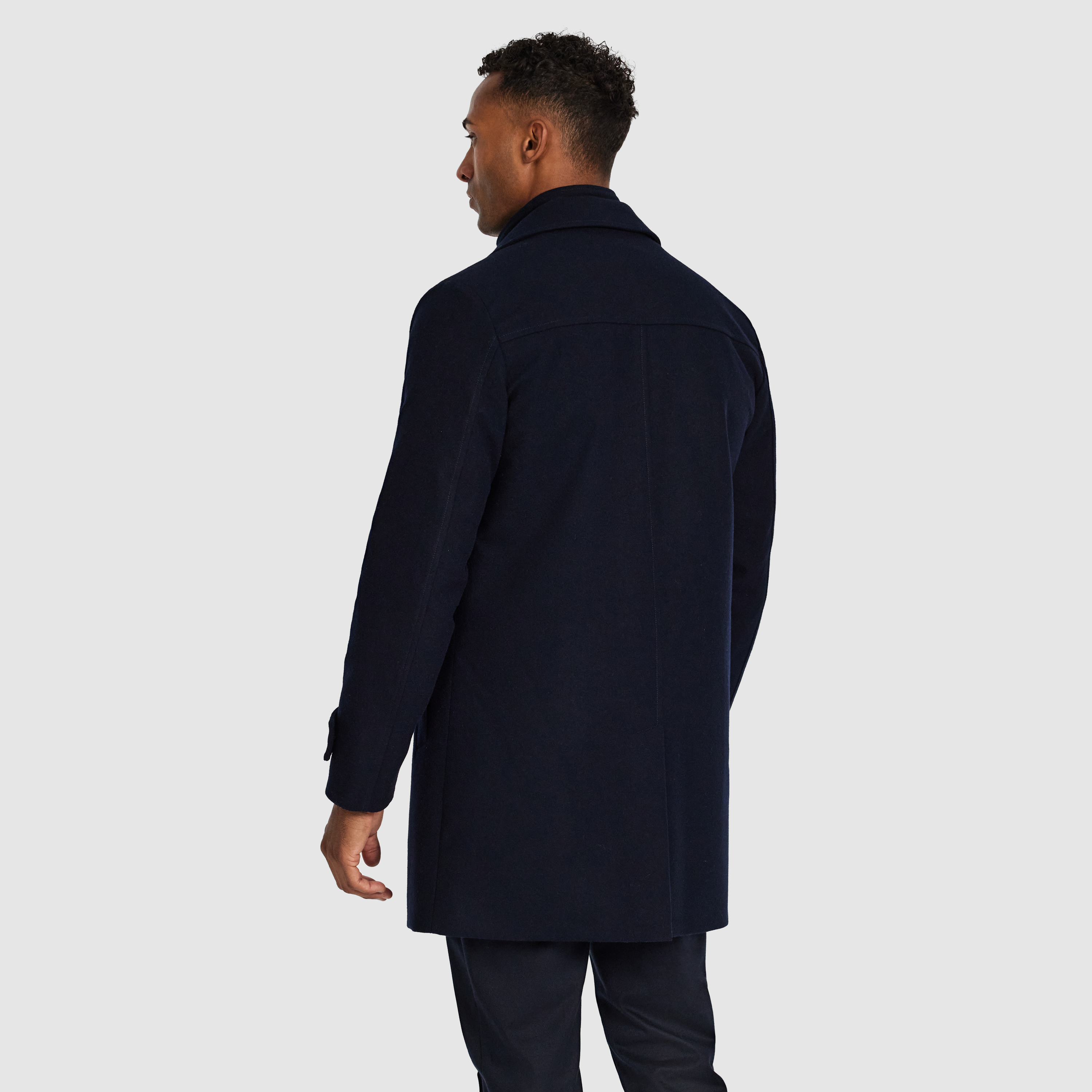 Navy Beckett Wool Coat