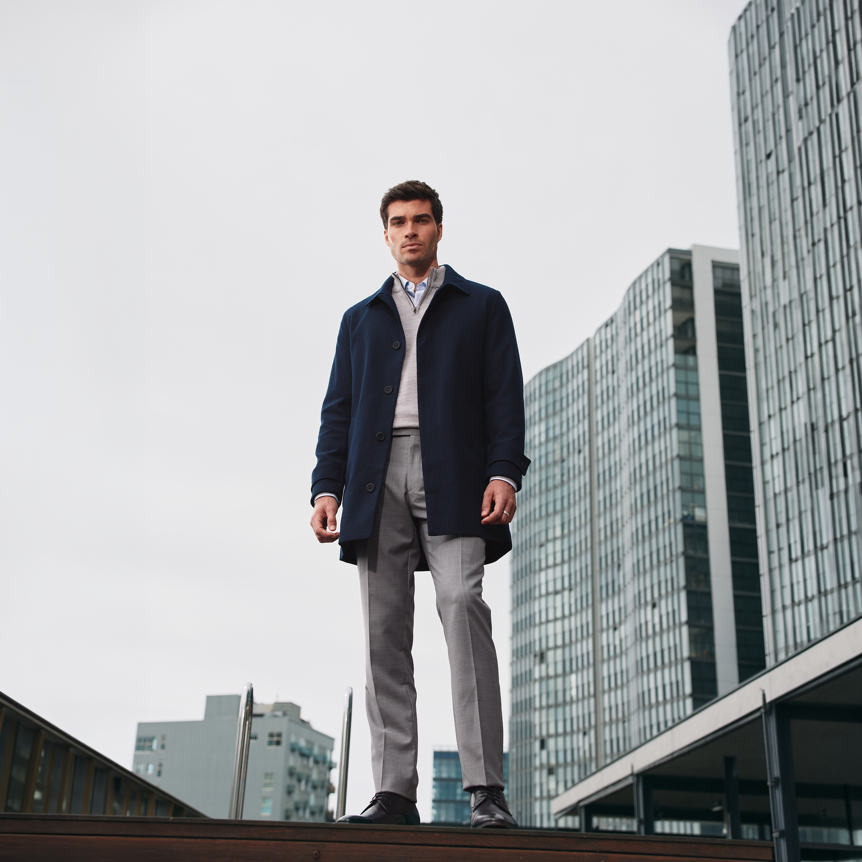 Navy Beckett Wool Coat