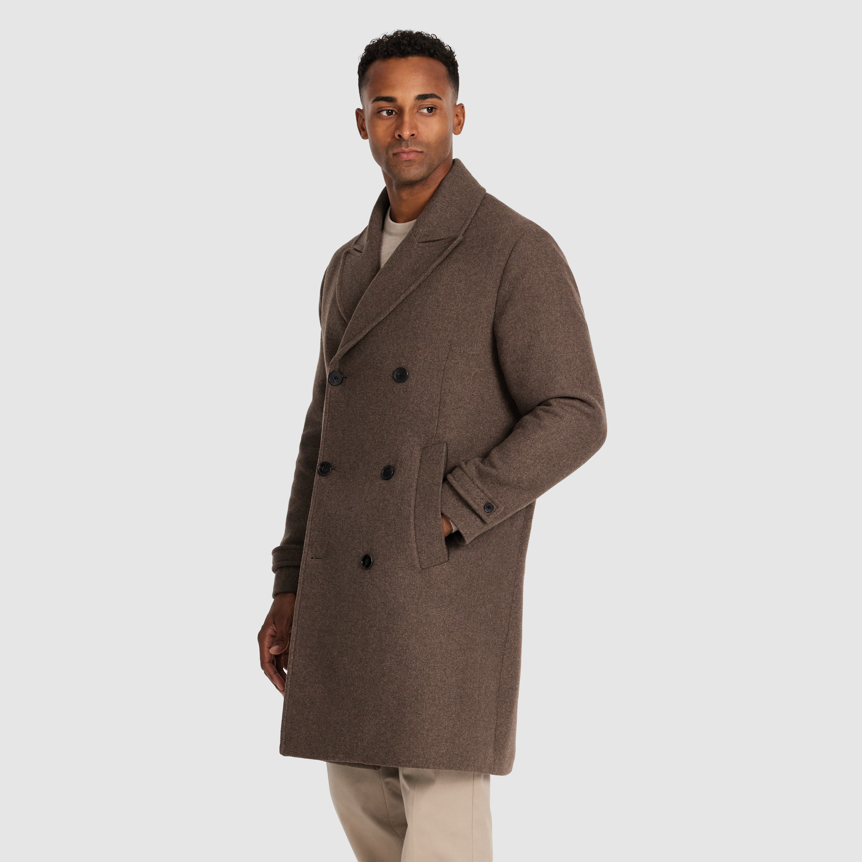 Coffee Garrison Wool Db Coat