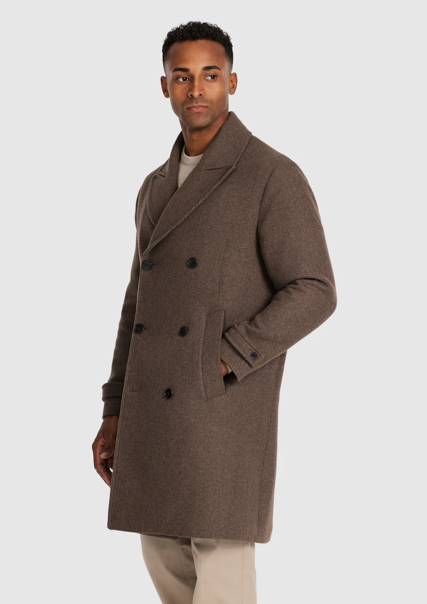 Coffee Garrison Wool Db Coat