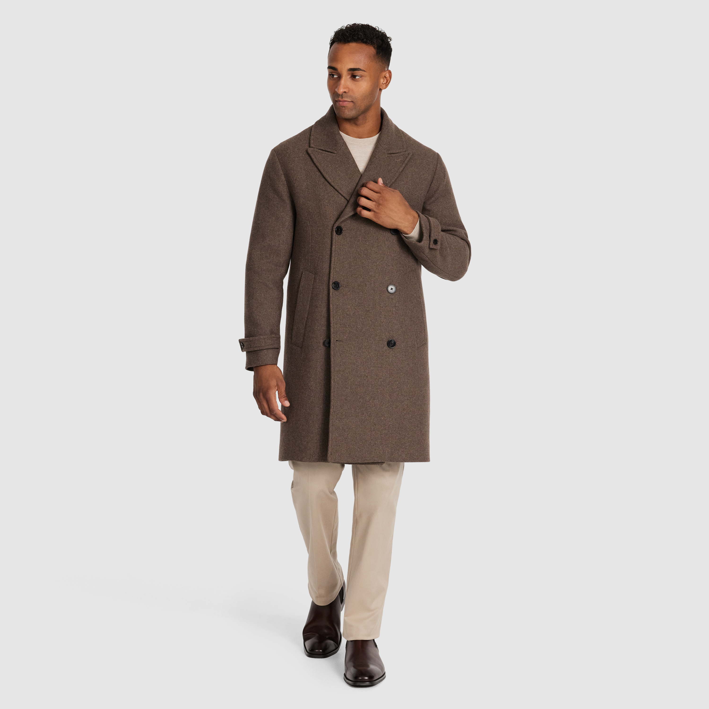 Coffee Garrison Wool Db Coat