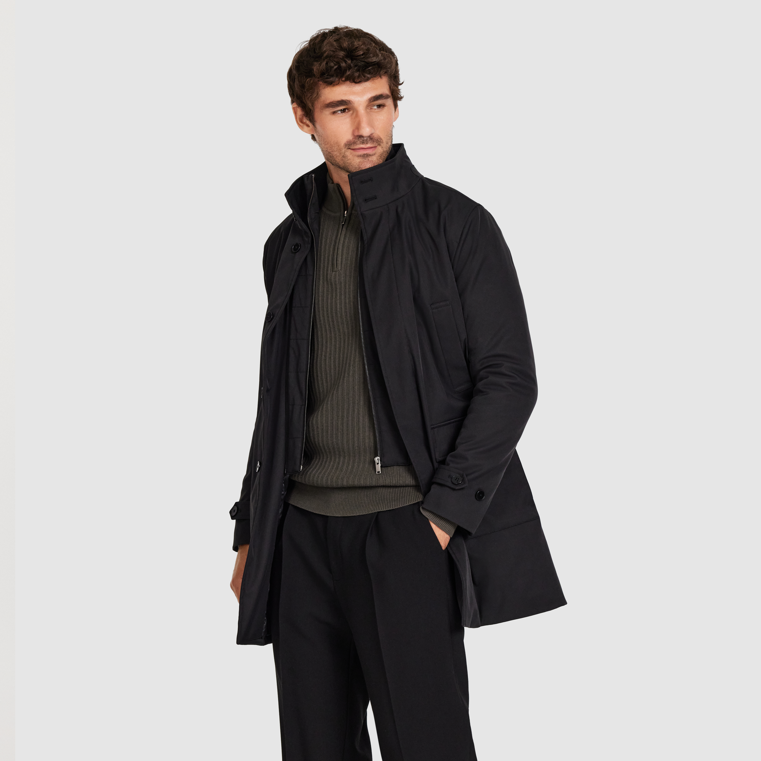 Black Thorne Tech Coat