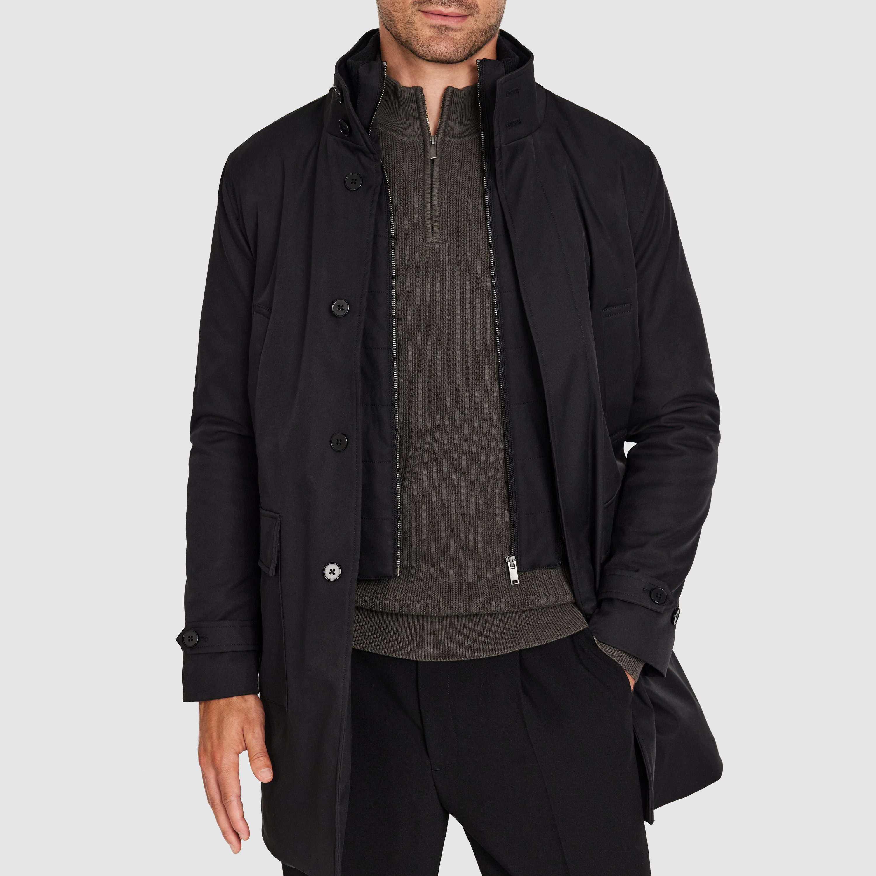 Black Thorne Tech Coat