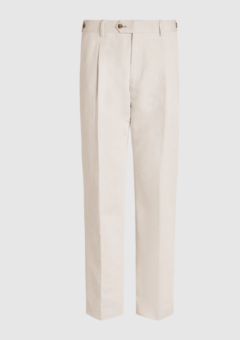 Natural Jaeden Tapered Pleat Pant