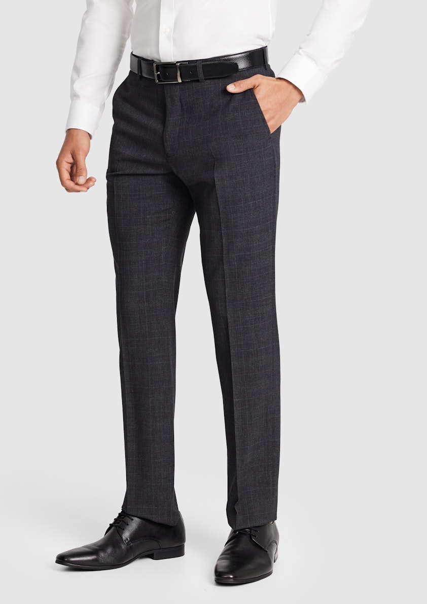 Charcoal Lev Slim Check Pant