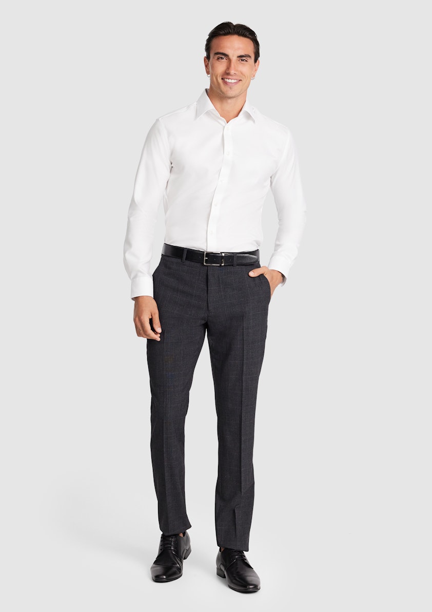 Charcoal Lev Slim Check Pant