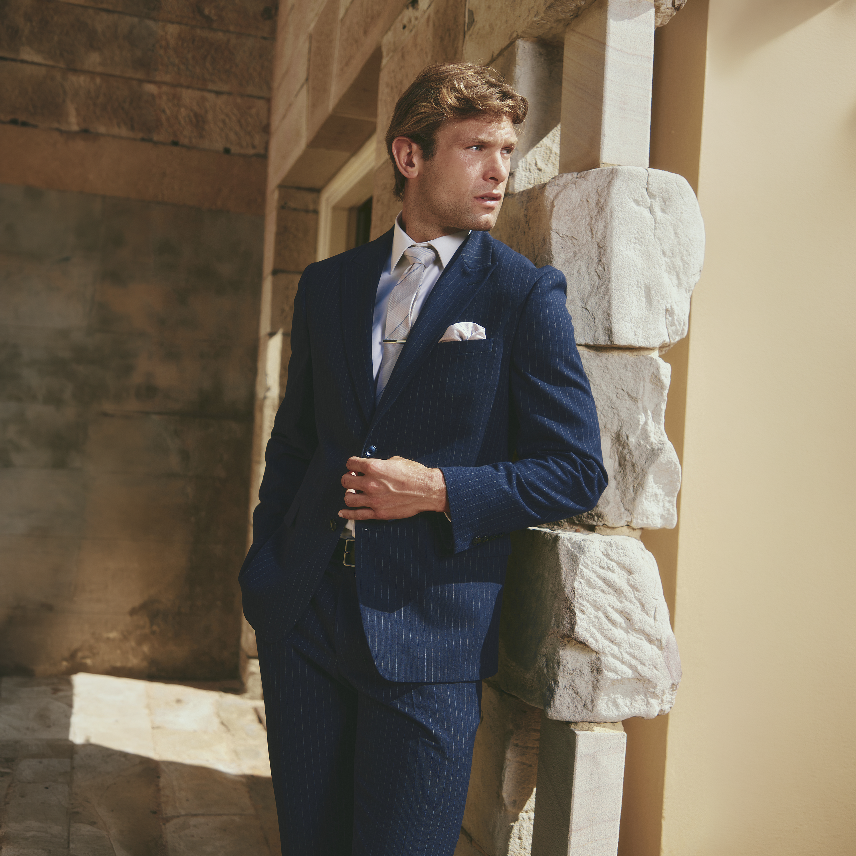 Navy Valor Pinstripe Pant