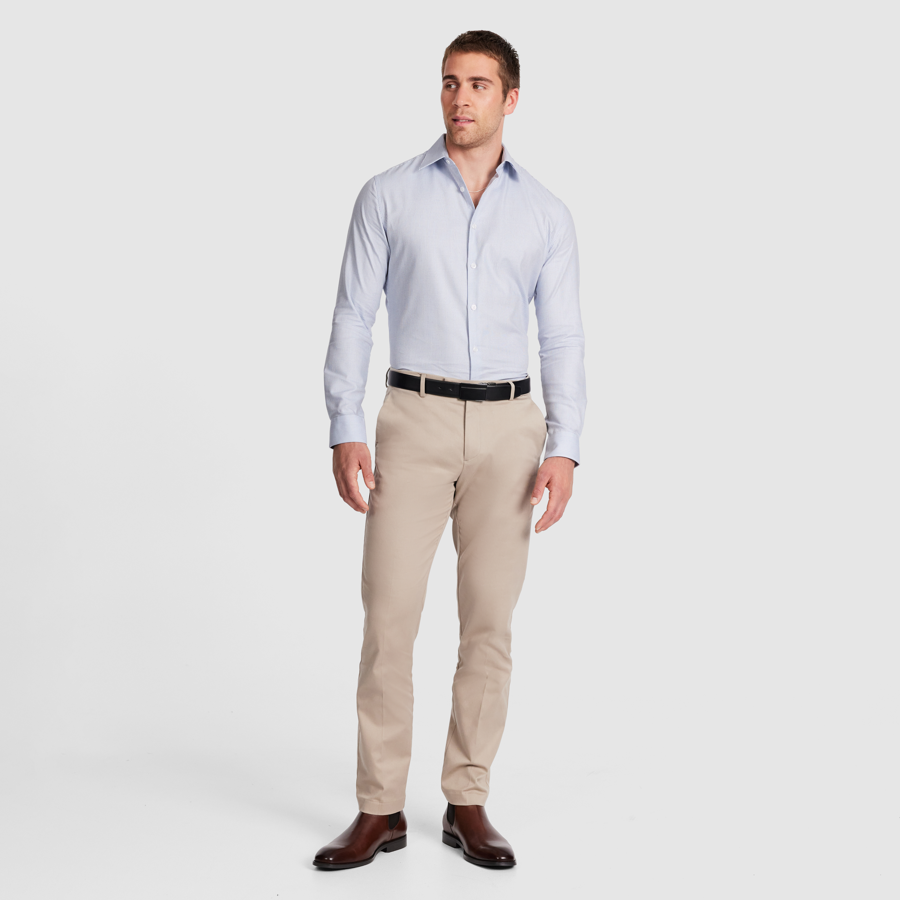 Light Blue La Cotton Easy Care Shirt