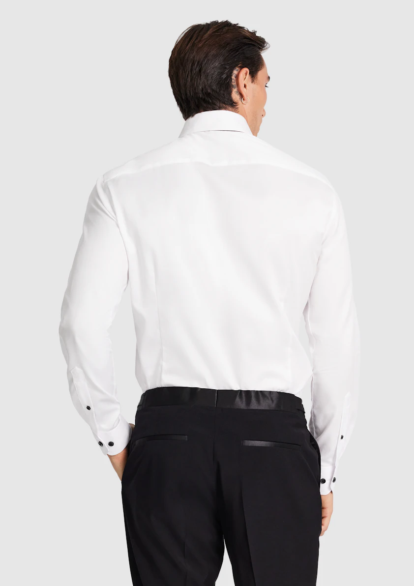 White Egyptian Cotton Tuxedo Shirt