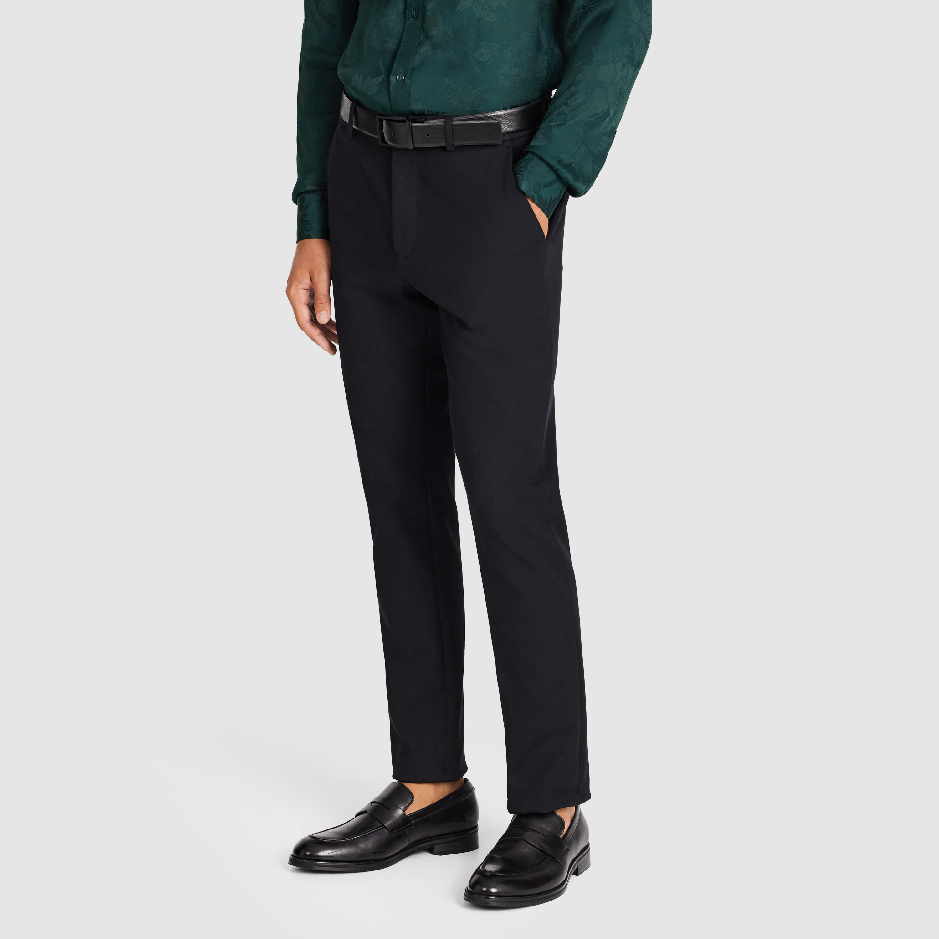 Black Modern Slim Stretch Pant