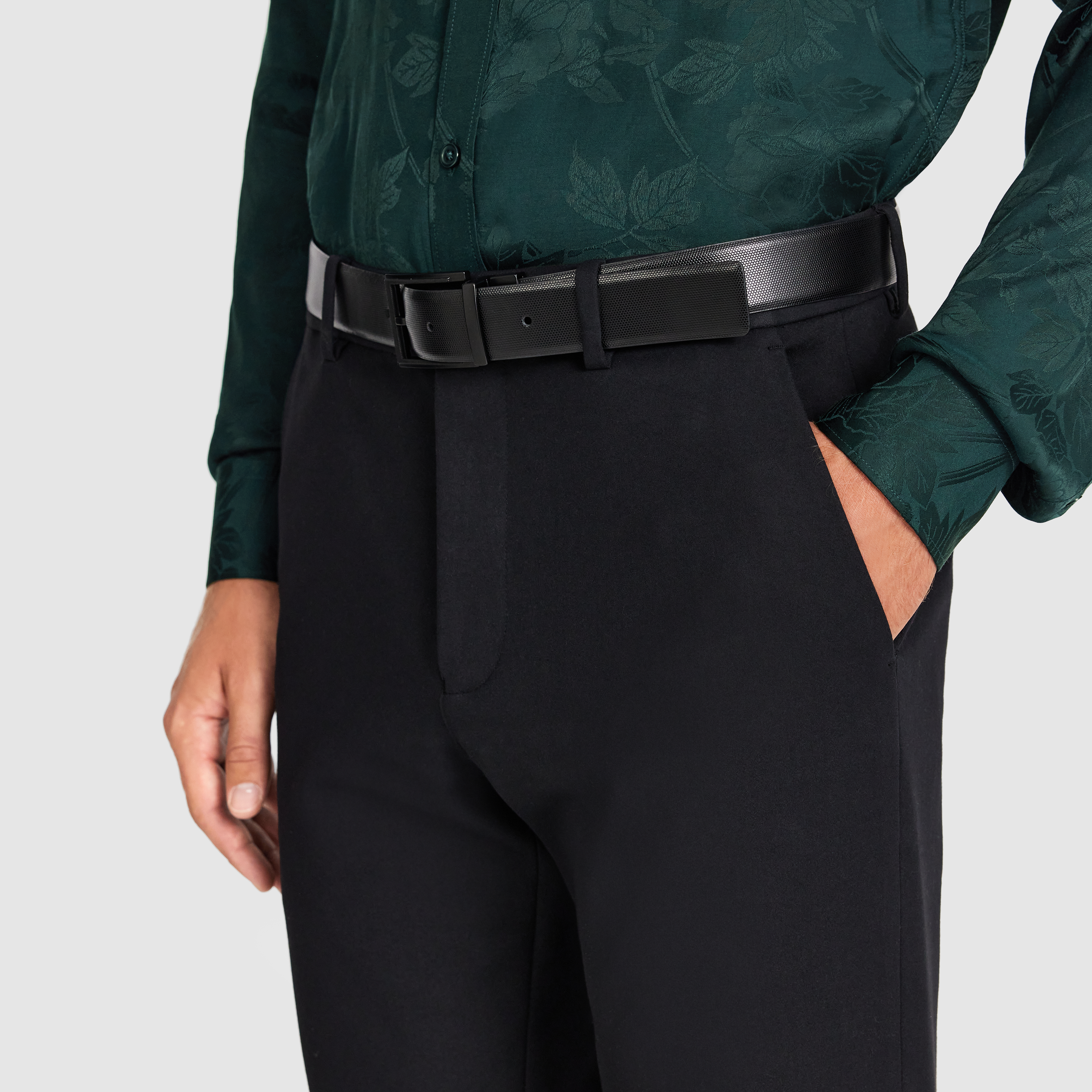 Black Modern Slim Stretch Pant