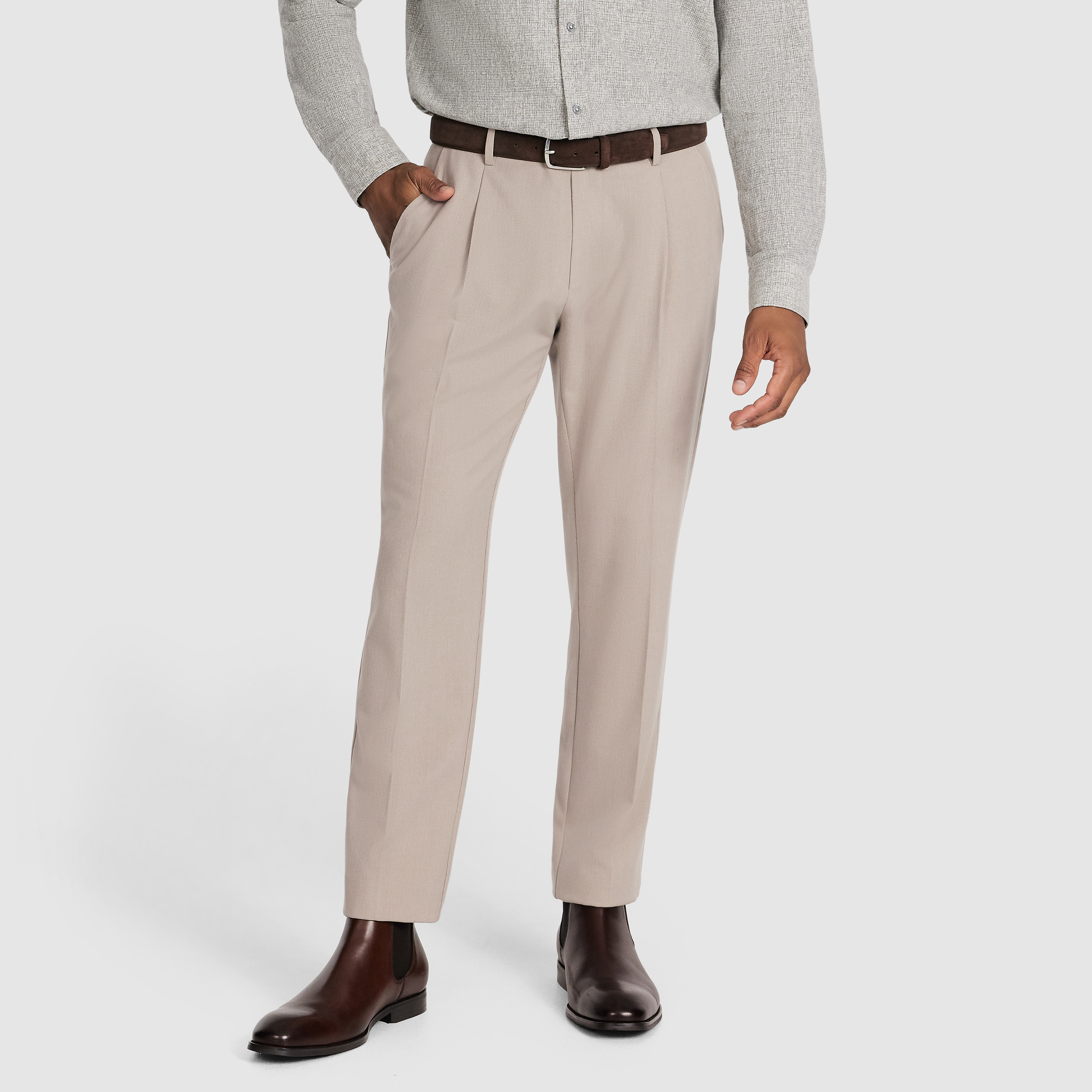Natural Zurich Textured Stretch Pant