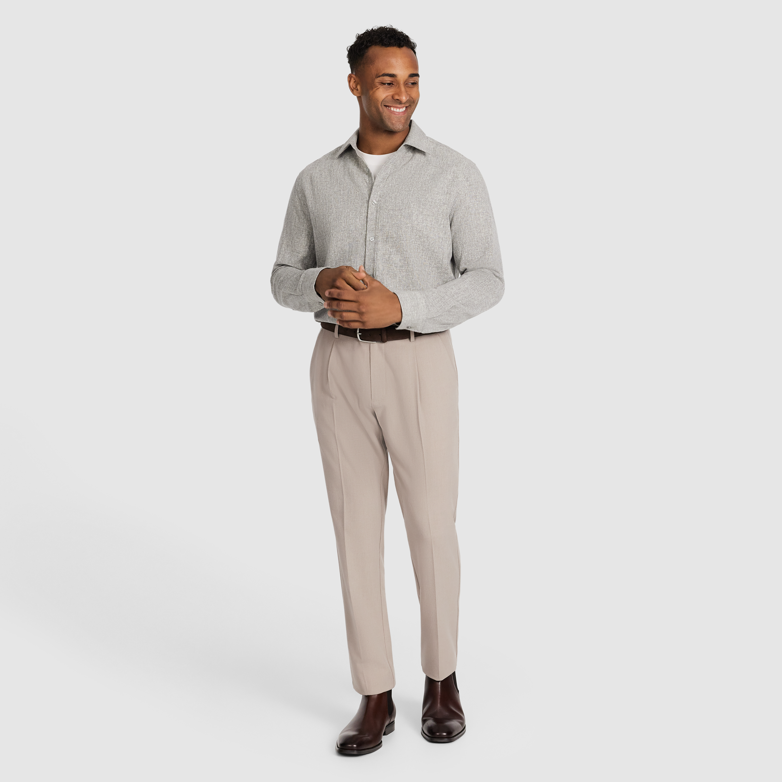 Natural Zurich Textured Stretch Pant