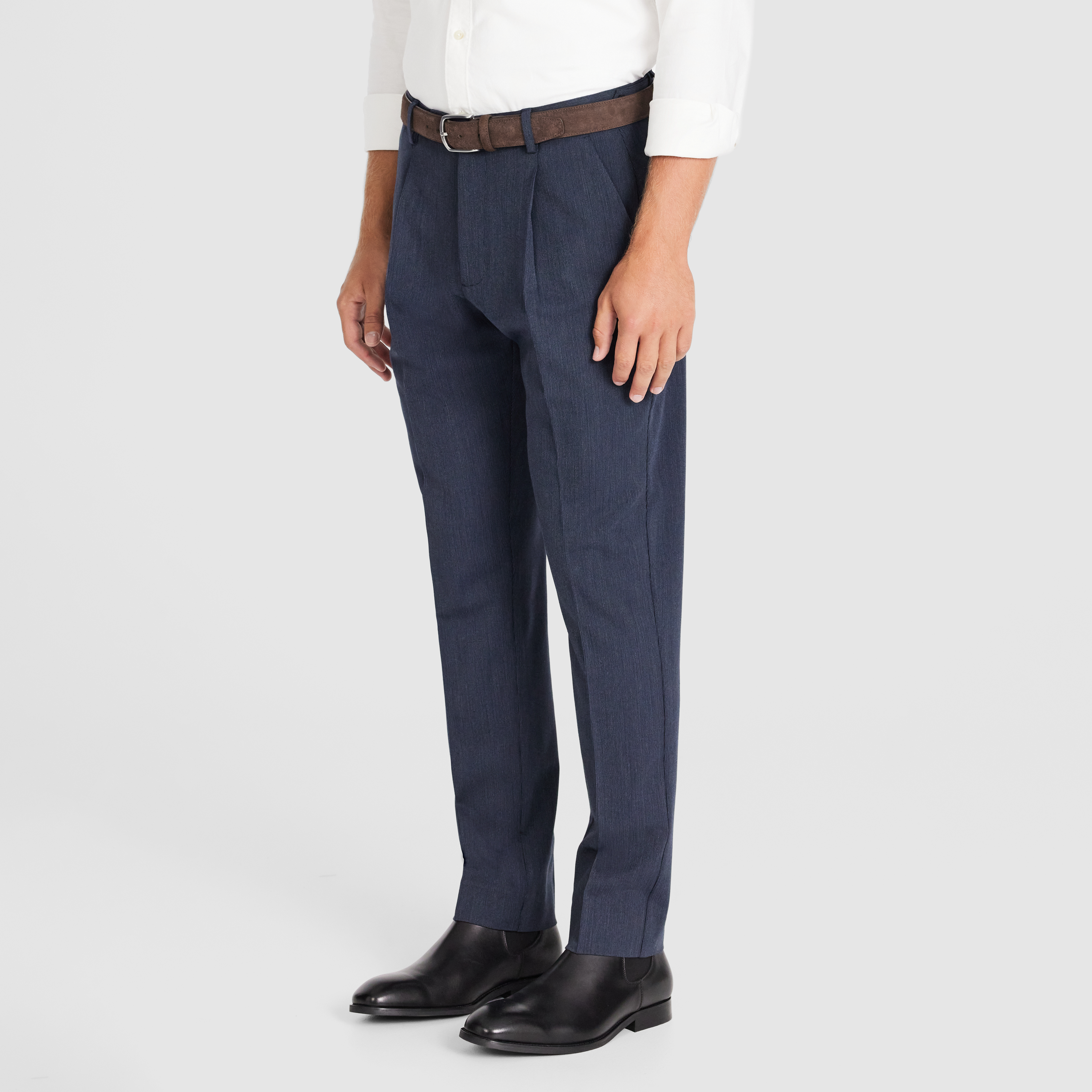Navy Zurich Textured Stretch Pant