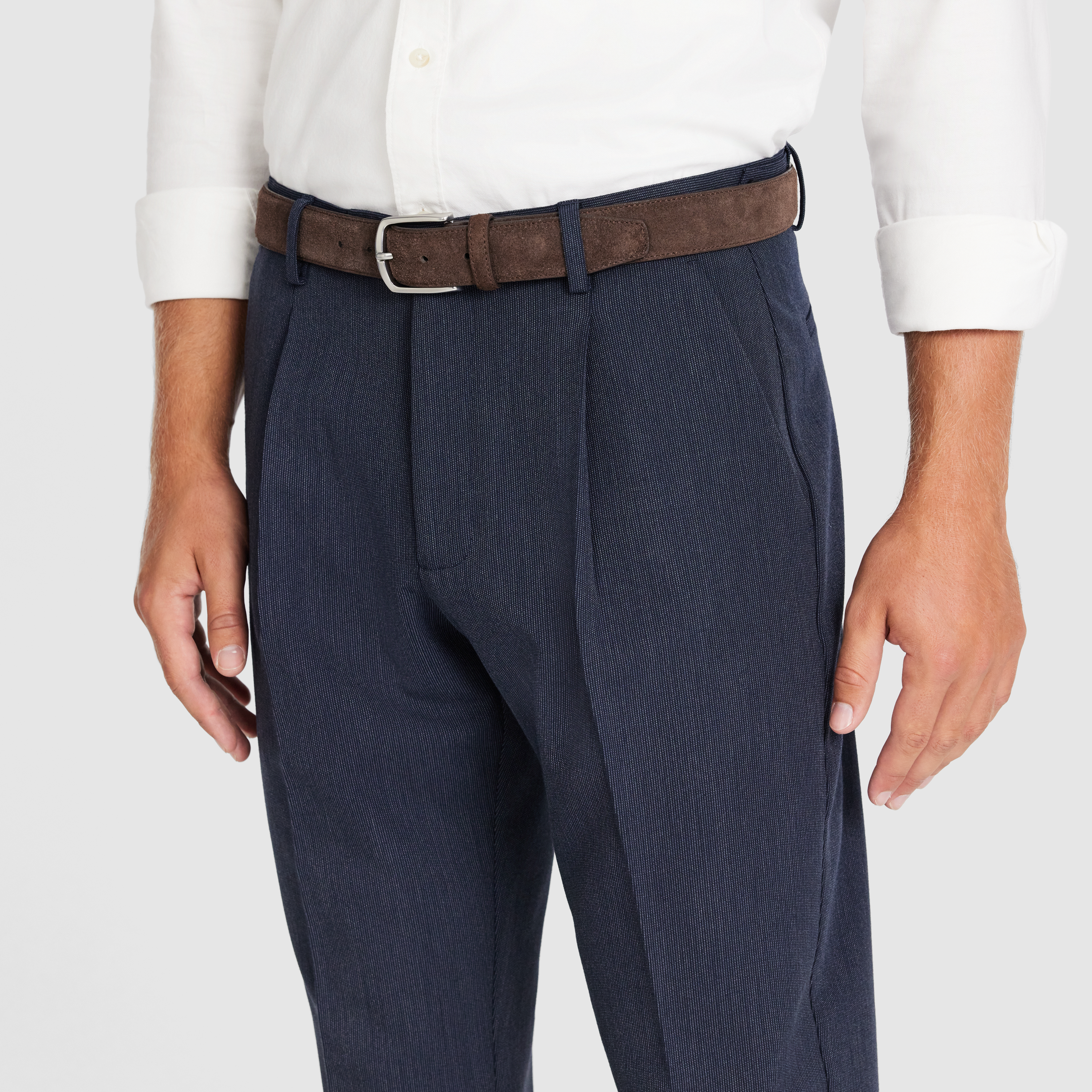 Navy Zurich Textured Stretch Pant
