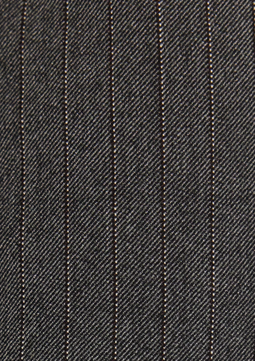 Charcoal Strand Pinstripe Pleat Pant