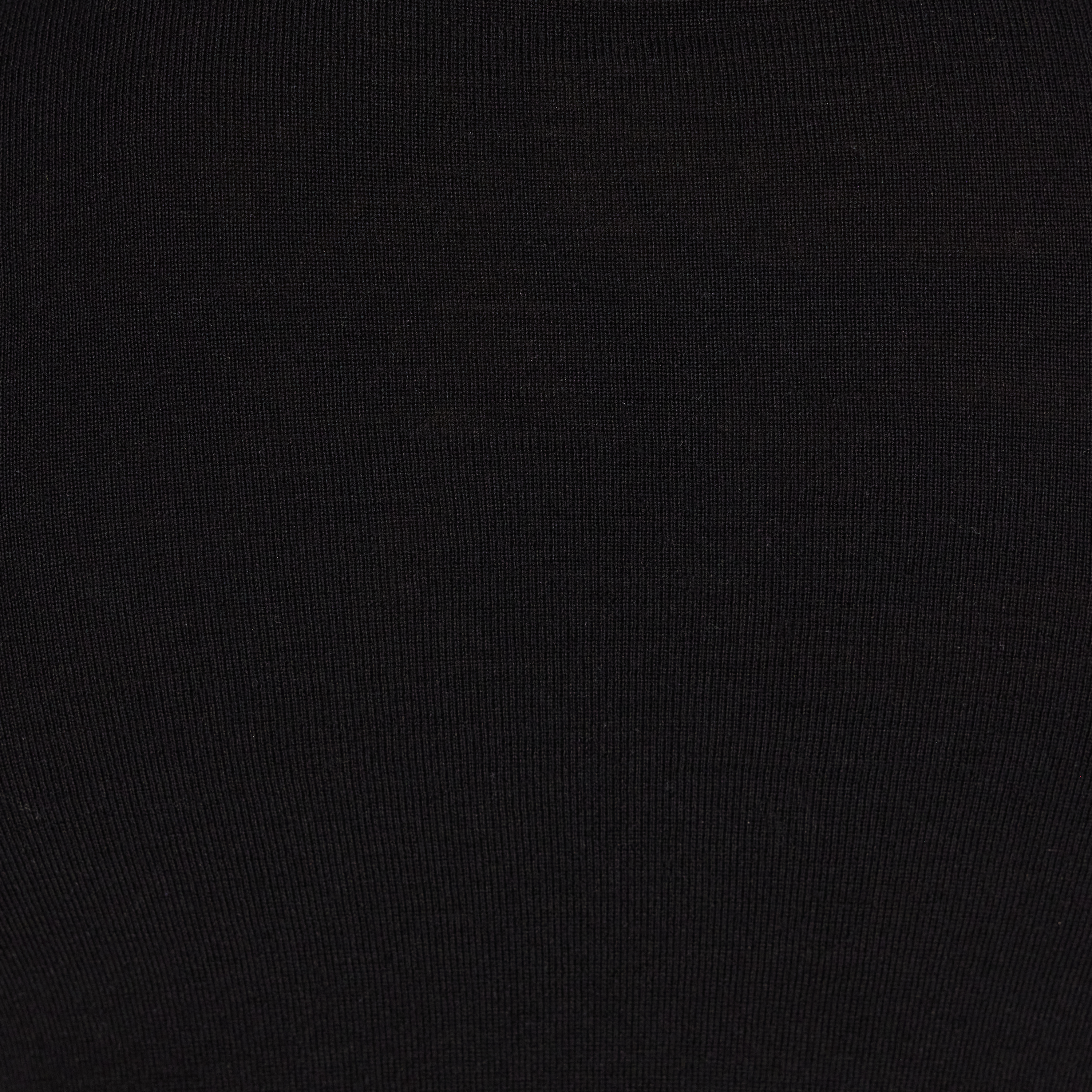 Black Asher Merino Wool Zip Knit
