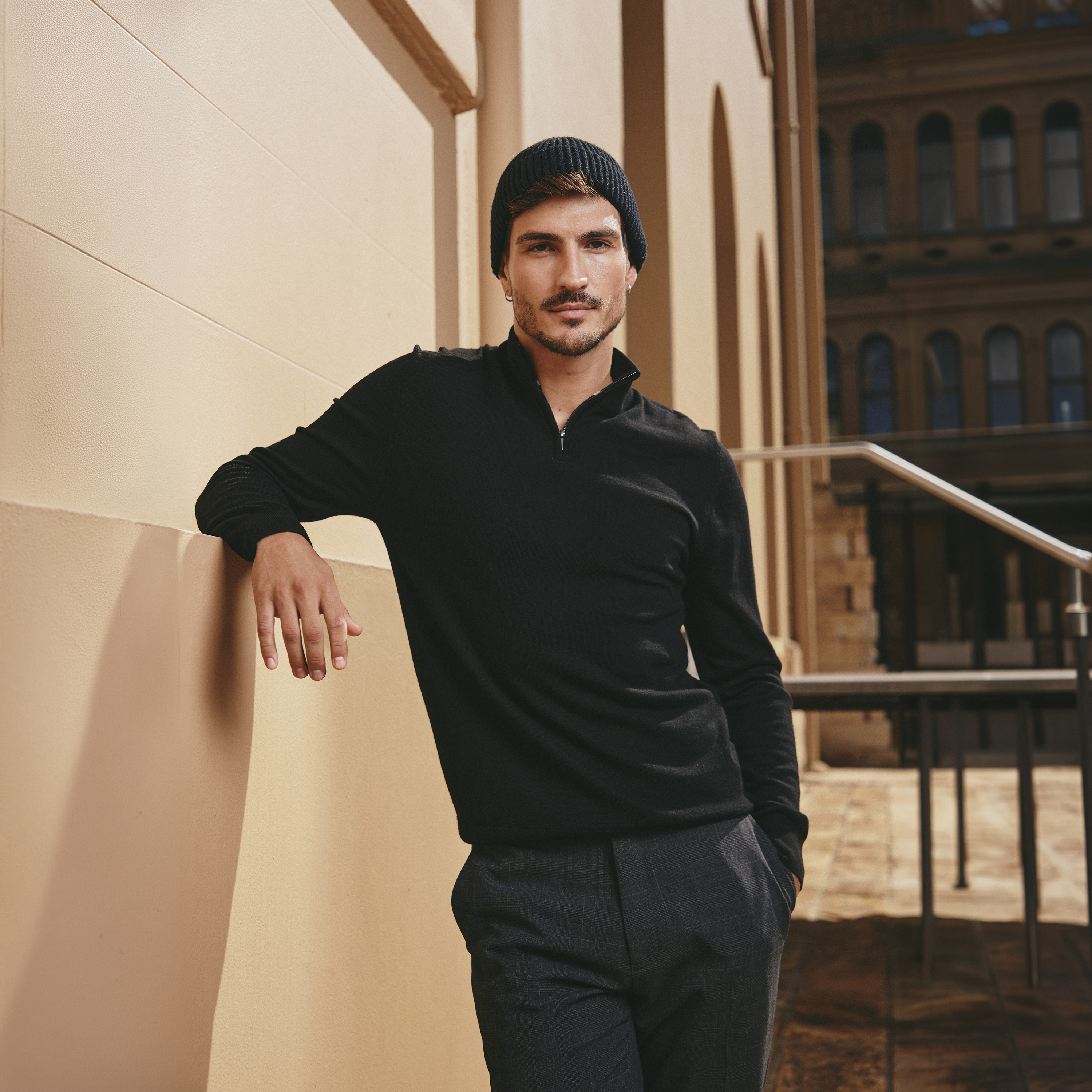 Asher Merino Wool Zip Knit