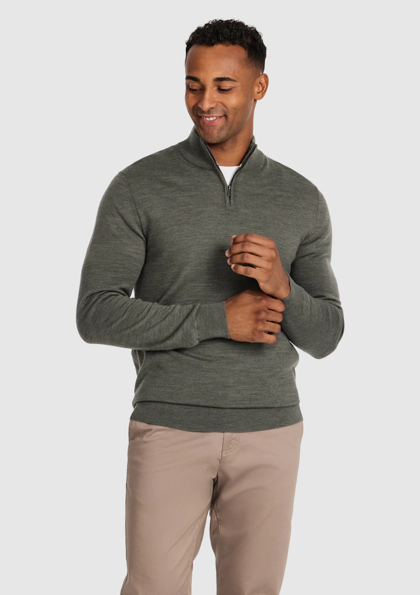 Asher Merino Wool Zip Knit