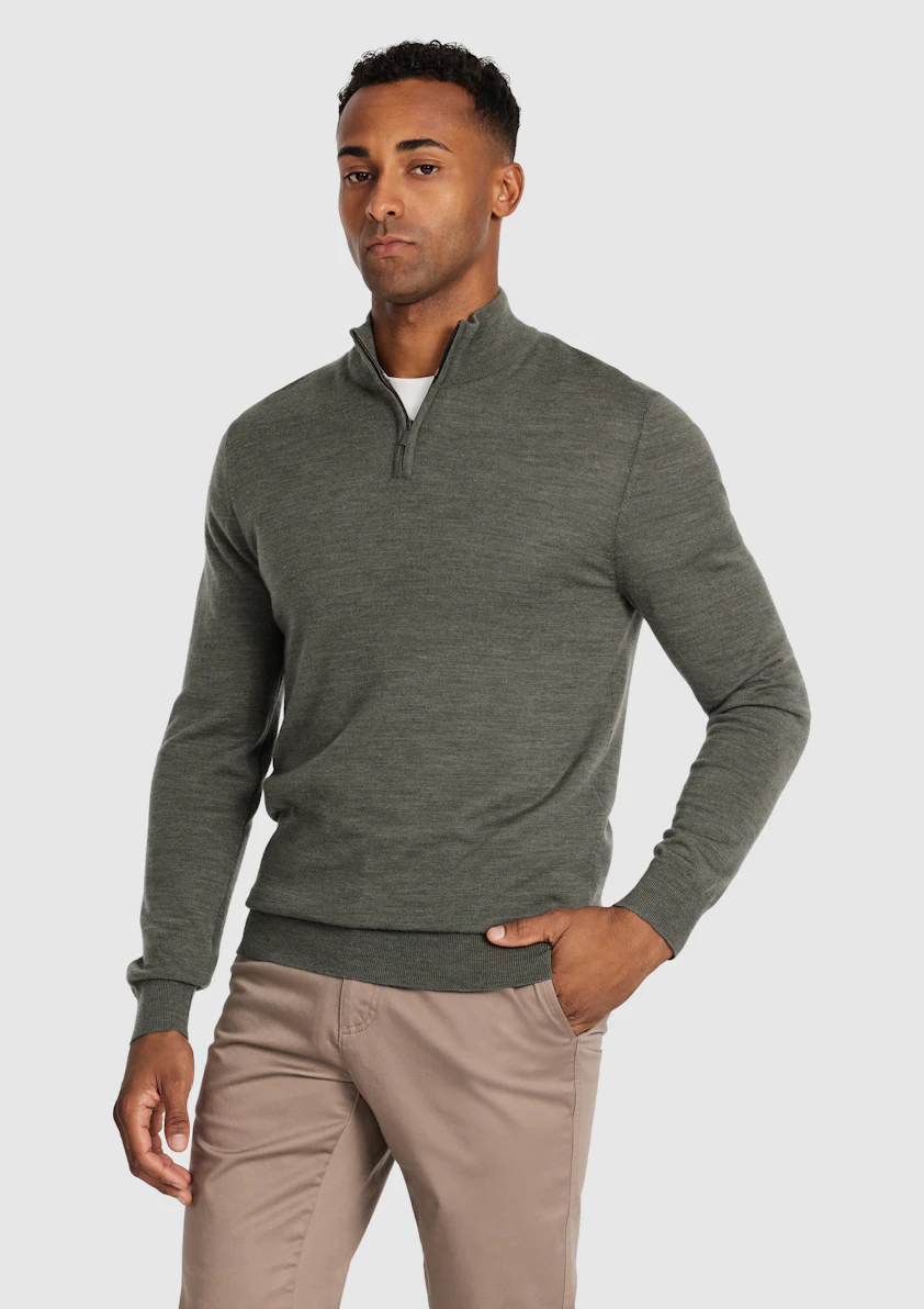 Asher Merino Wool Zip Knit