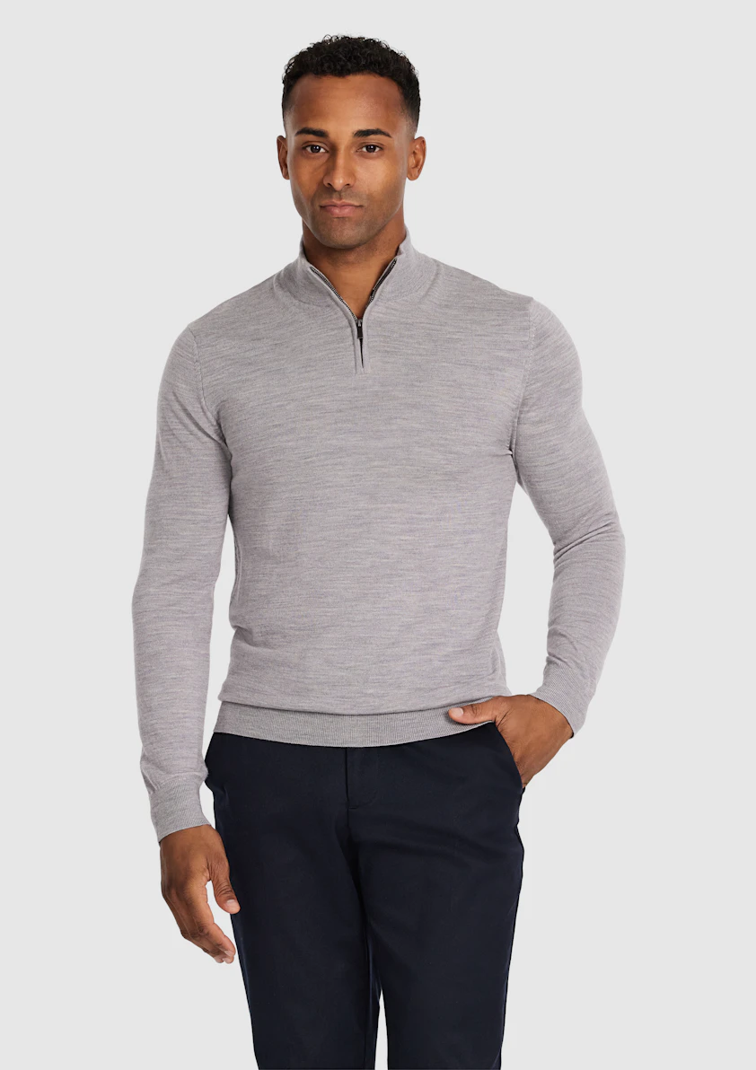 Asher Merino Wool Zip Knit