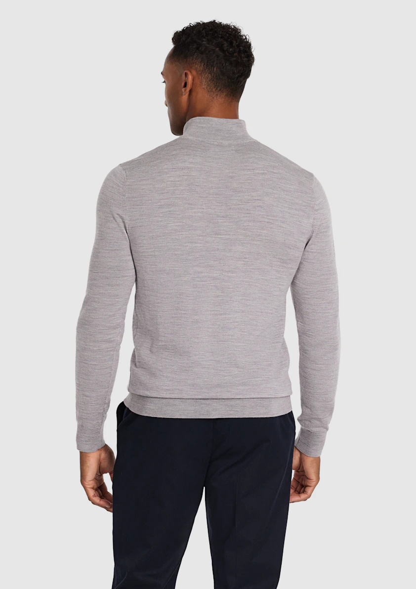 Silver Asher Merino Wool Zip Knit