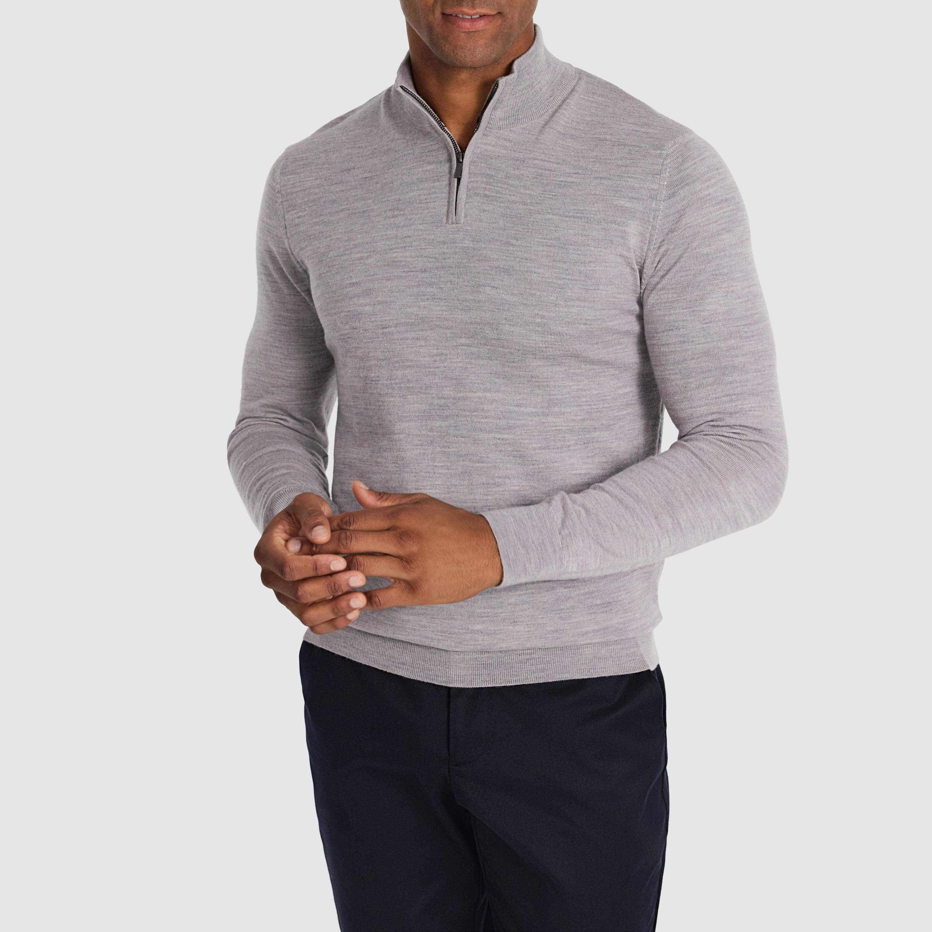 Silver Asher Merino Wool Zip Knit