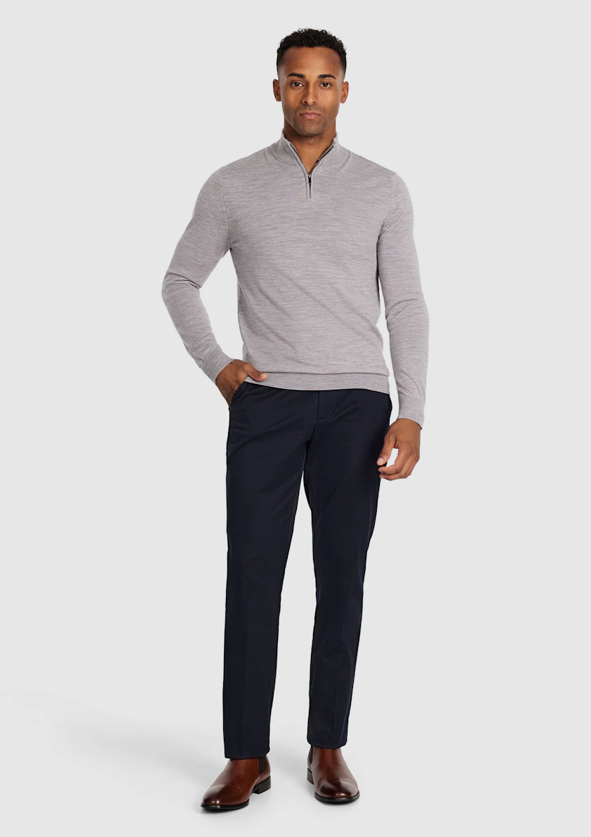 Silver Asher Merino Wool Zip Knit