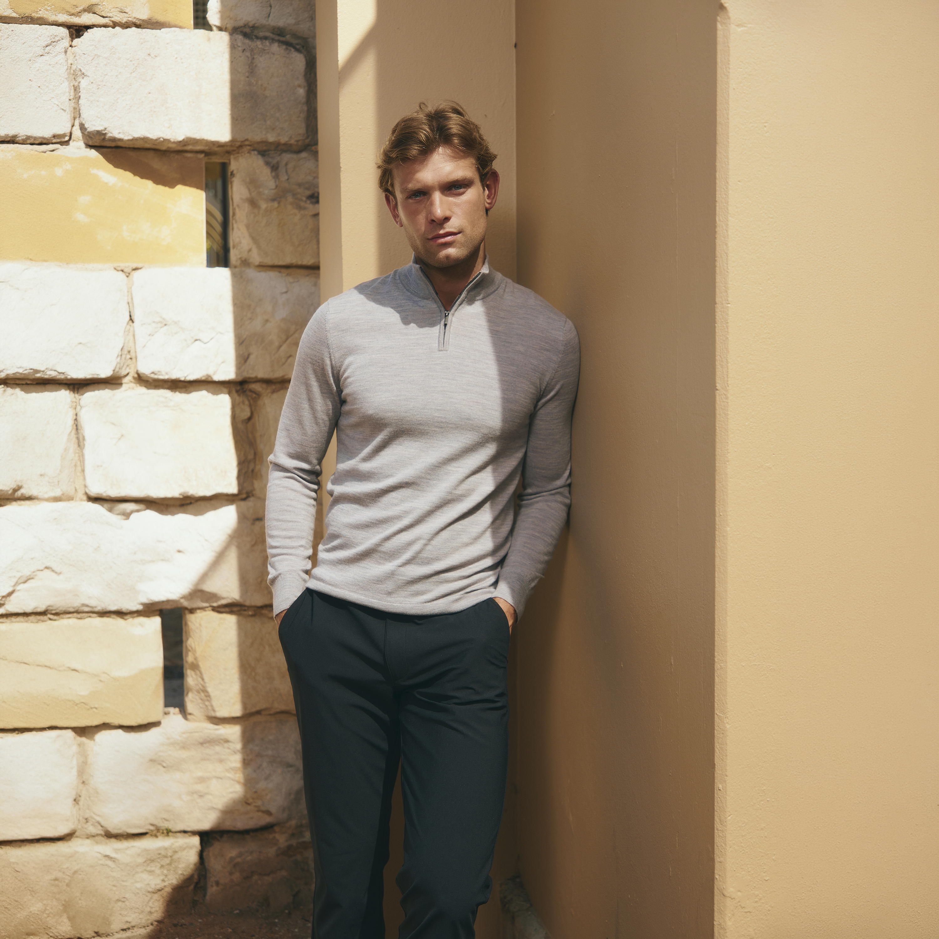 Asher Merino Wool Zip Knit