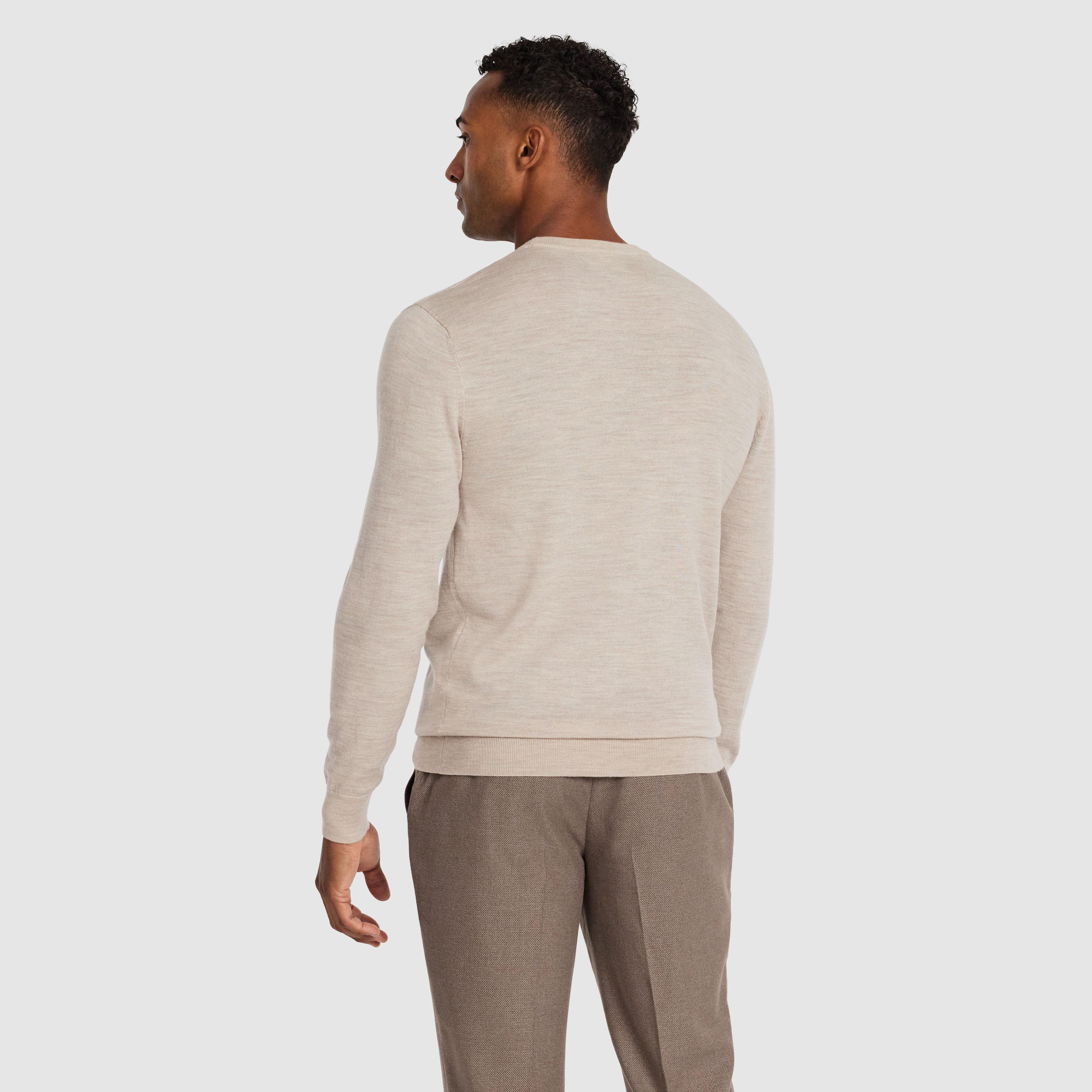 Natural Wesley Merino Wool Crew Knit
