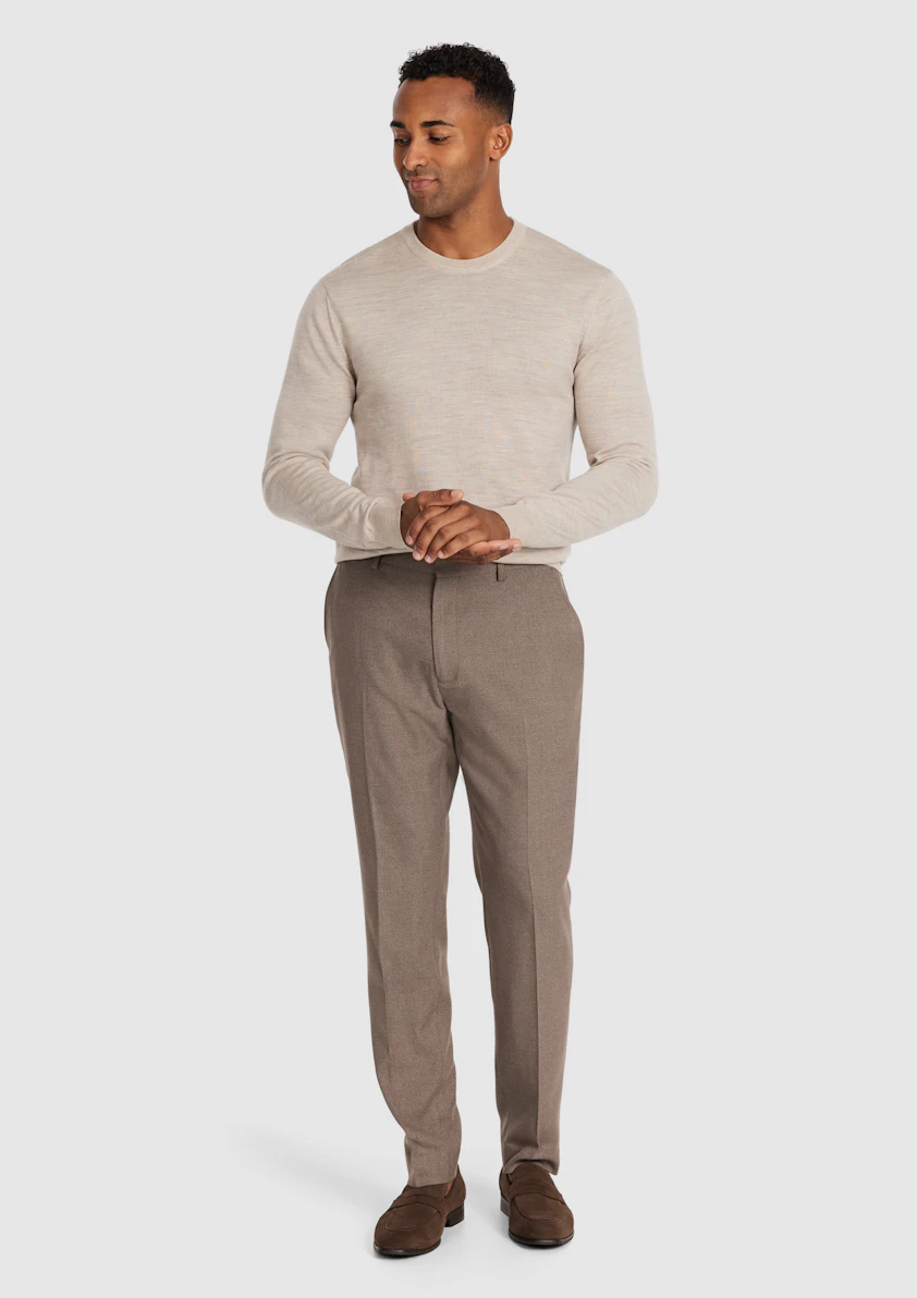 Natural Wesley Merino Wool Crew Knit