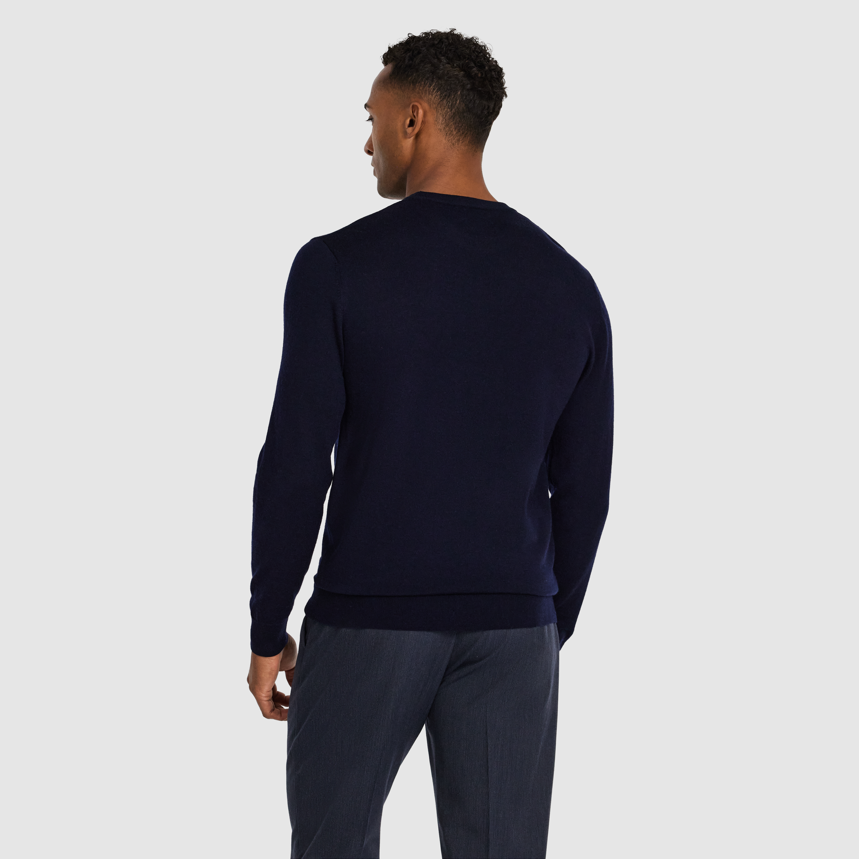 Navy Wesley Merino Wool Crew Knit