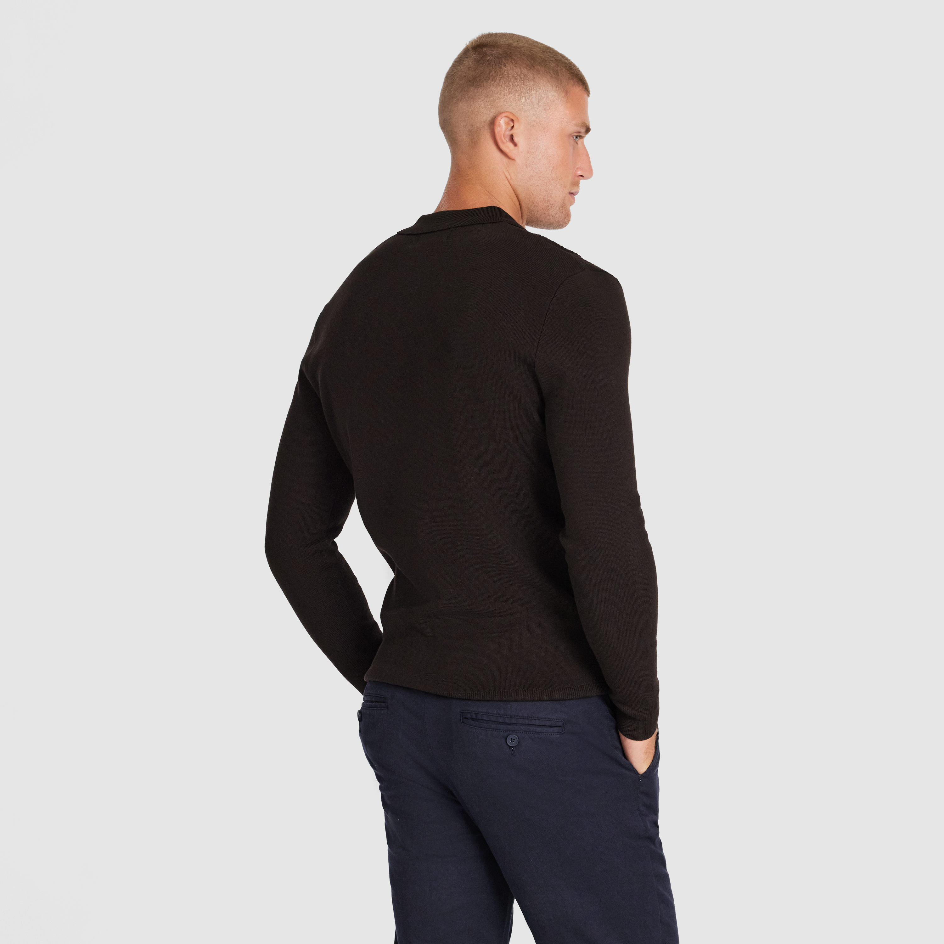 Chocolate Bexley Zip Knit