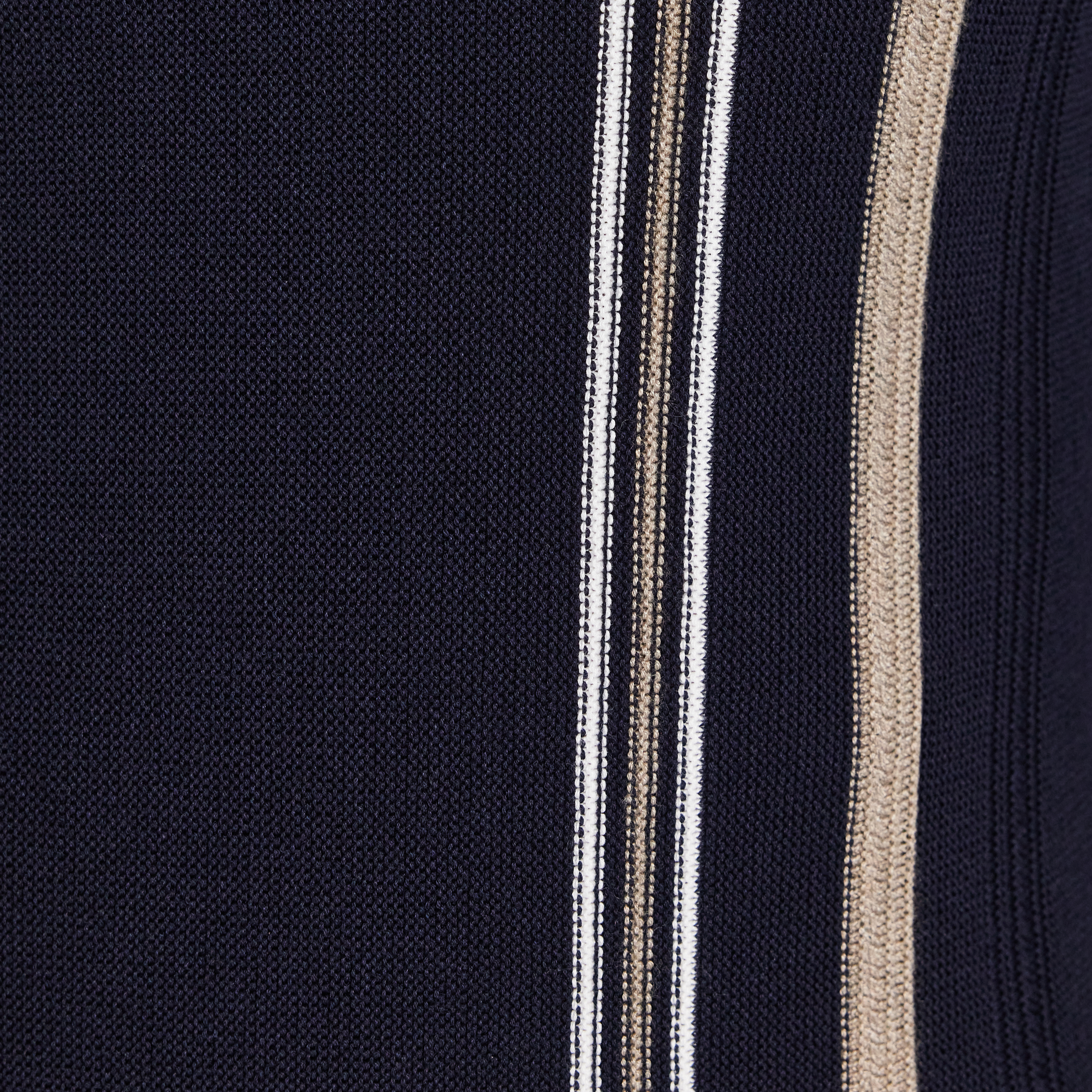 Navy Josiah Stripe Zip Knit