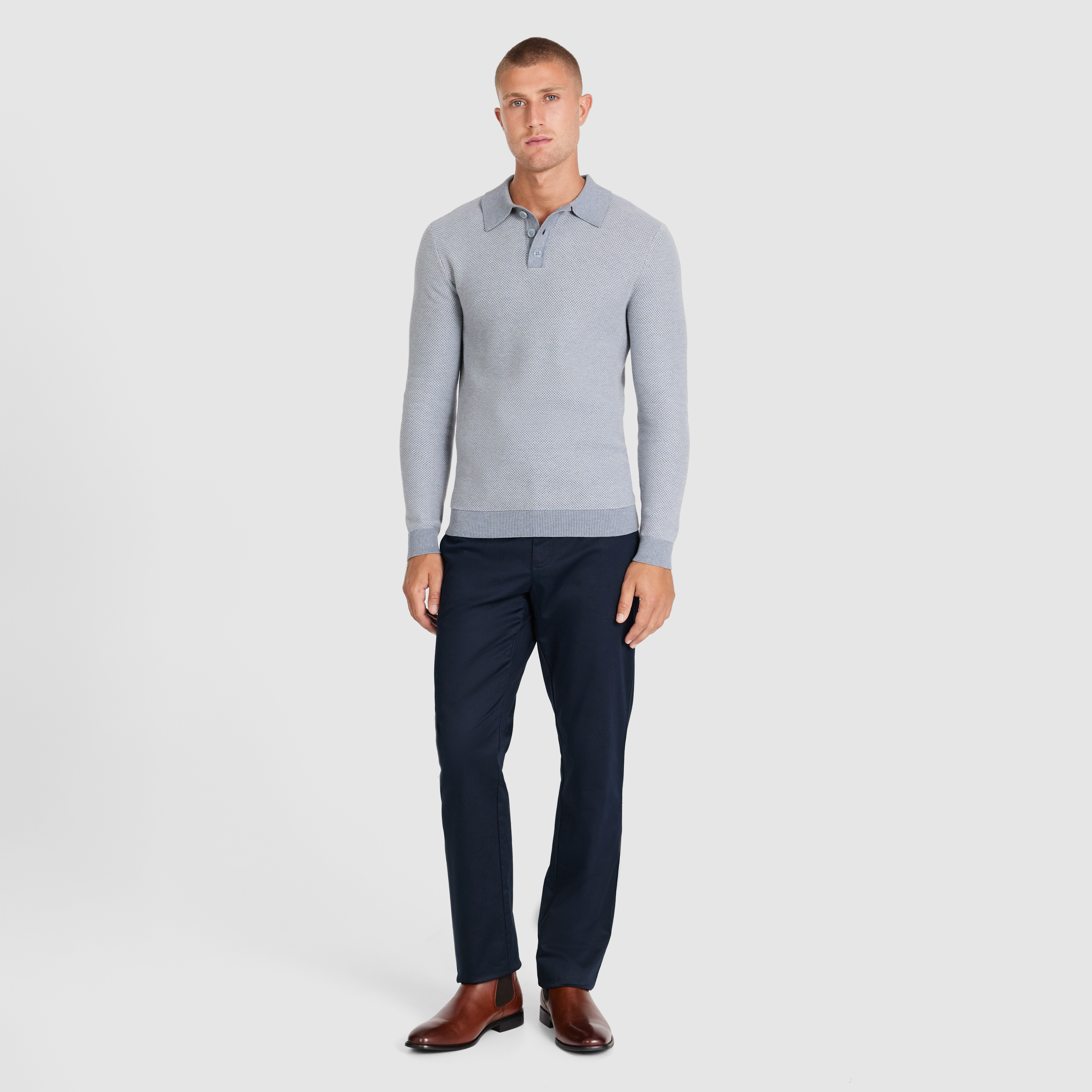 Light Blue Alder Textured Knit