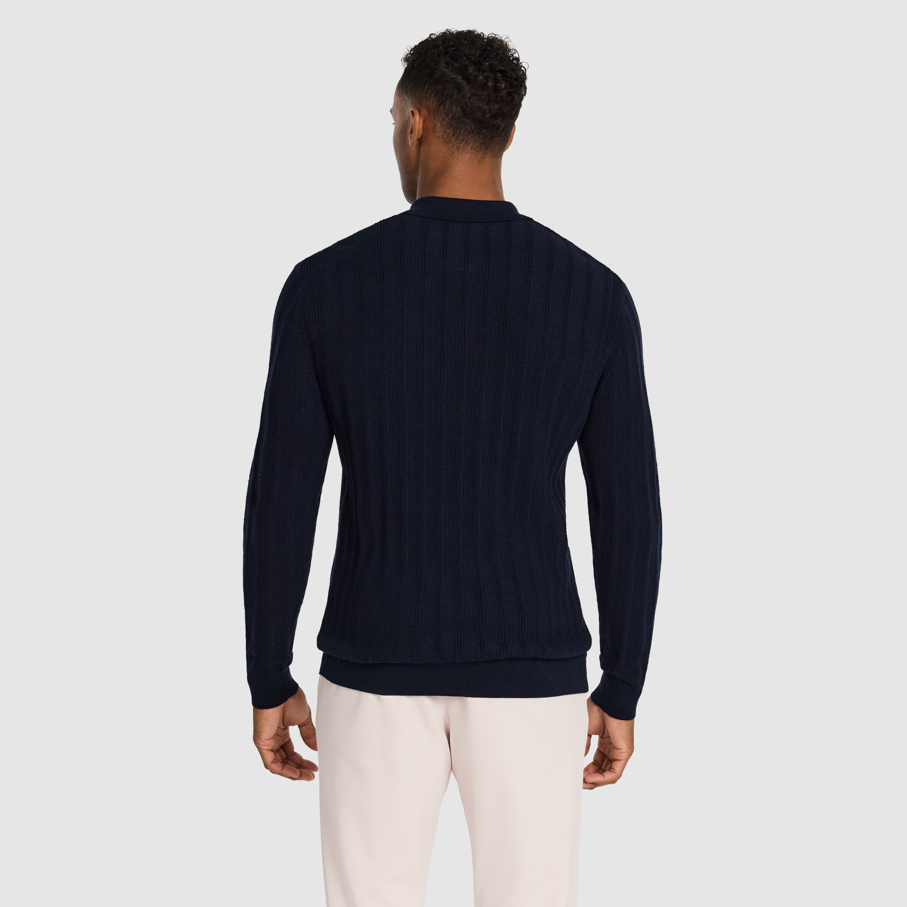 Navy Priestley Zip Knit