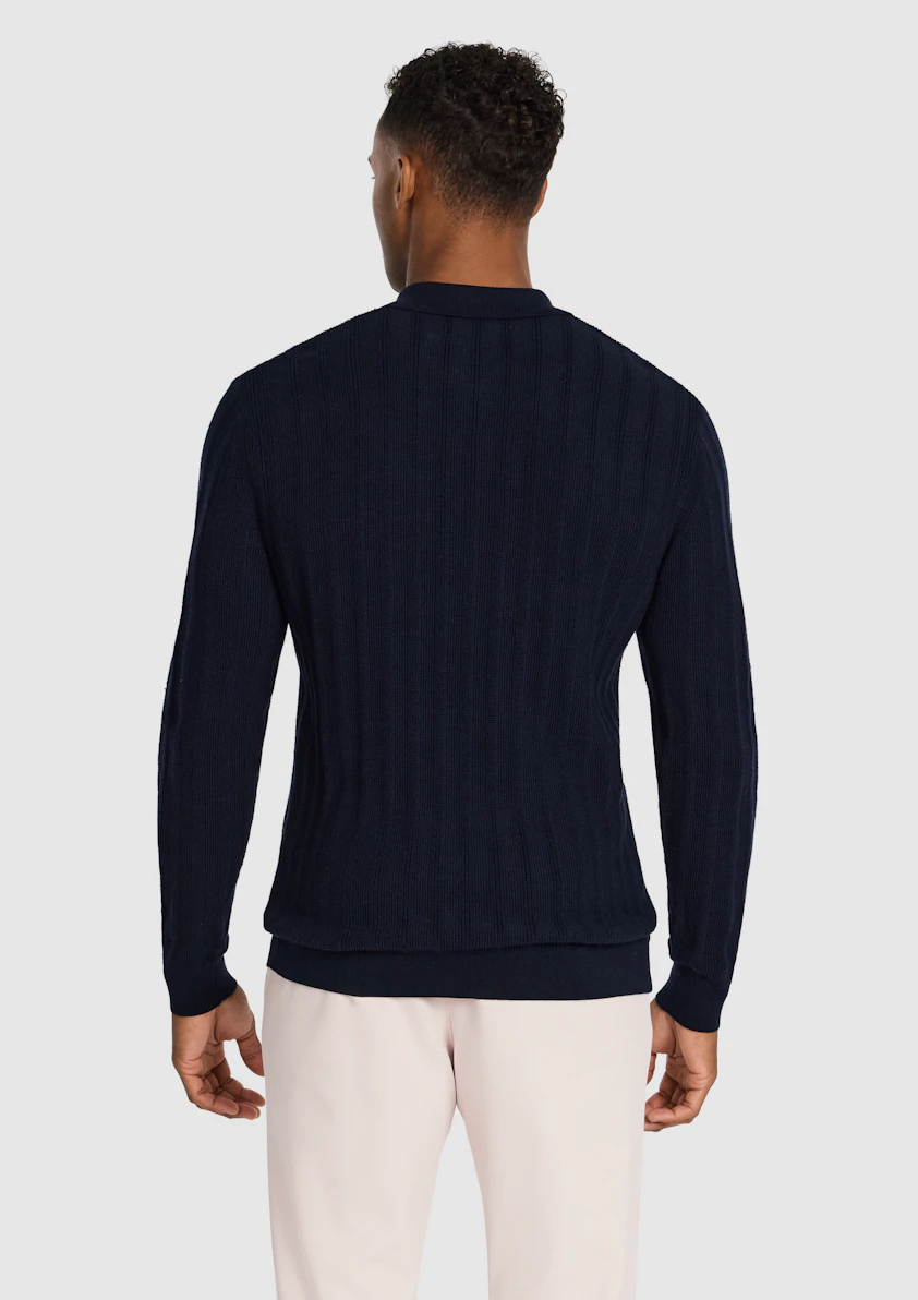 Navy Priestley Zip Knit