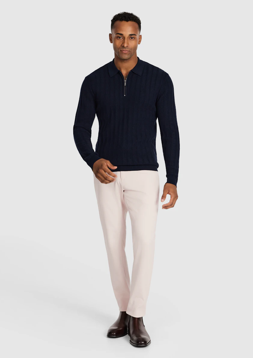 Navy Priestley Zip Knit