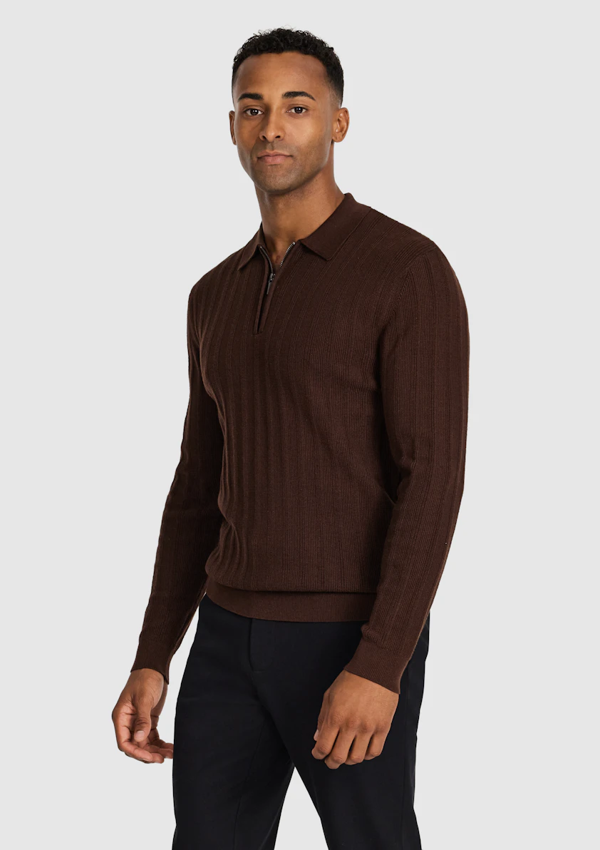 Rust Priestley Zip Knit