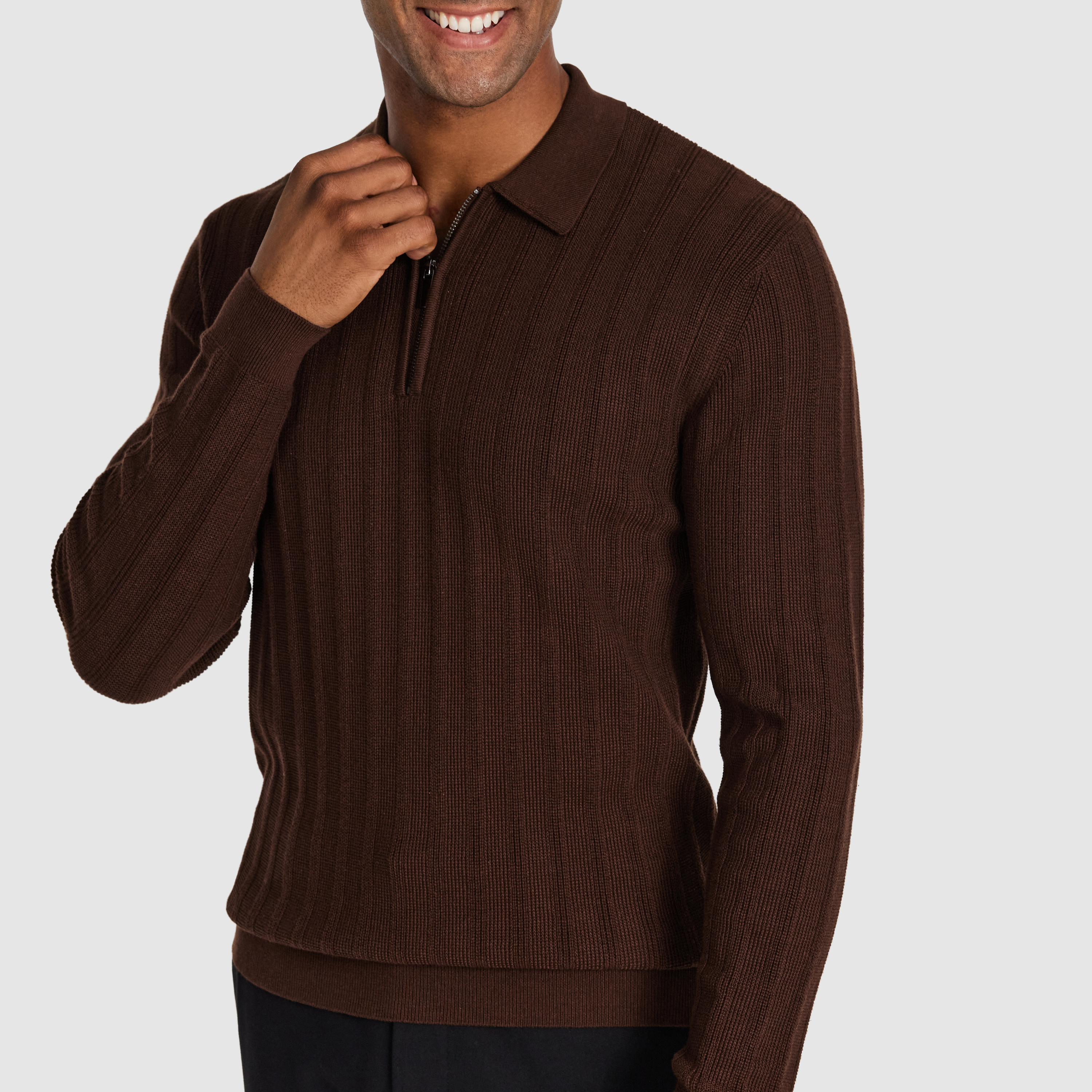 Rust Priestley Zip Knit